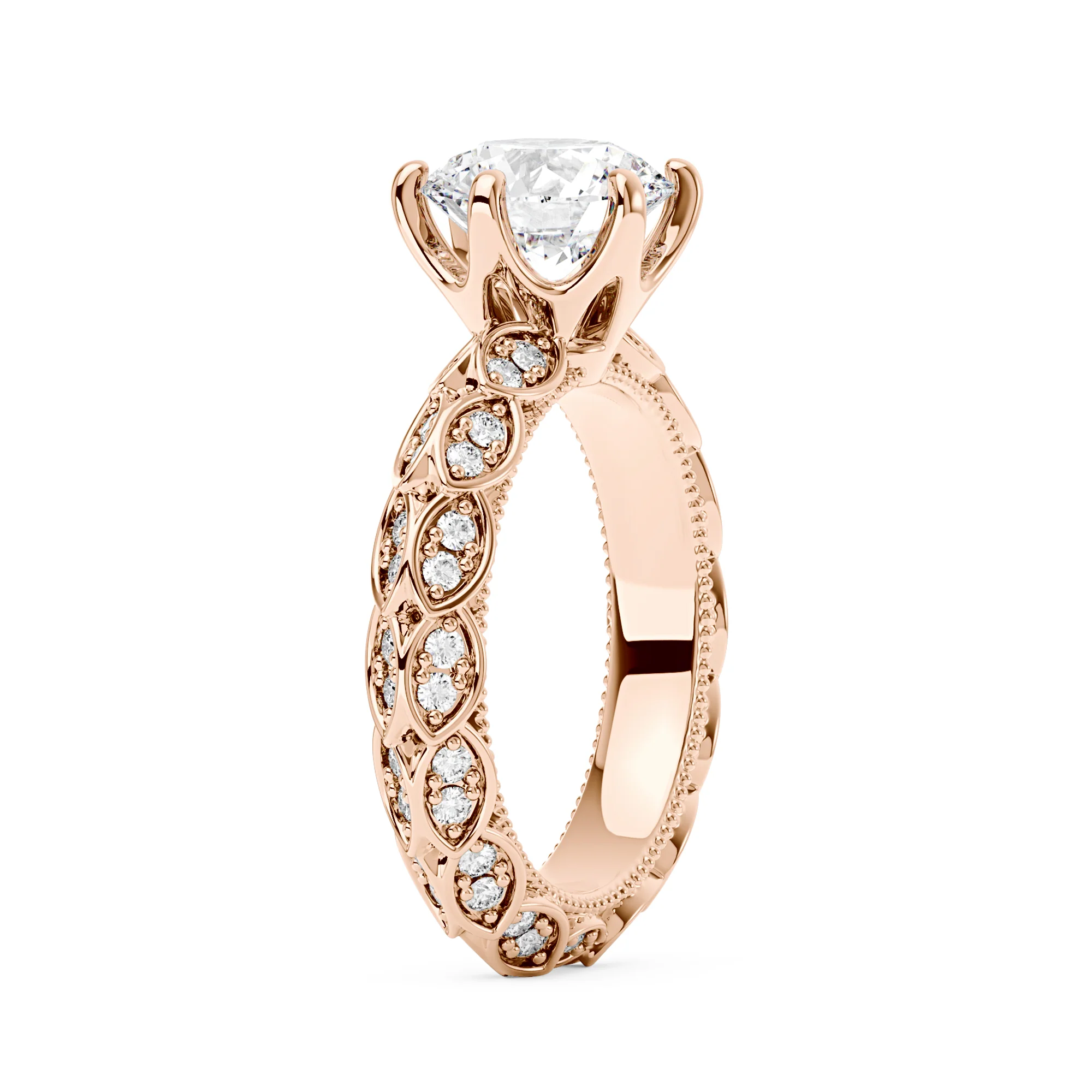 Luxury Band Solitaire Moissanite Engagement Ring - Image 8