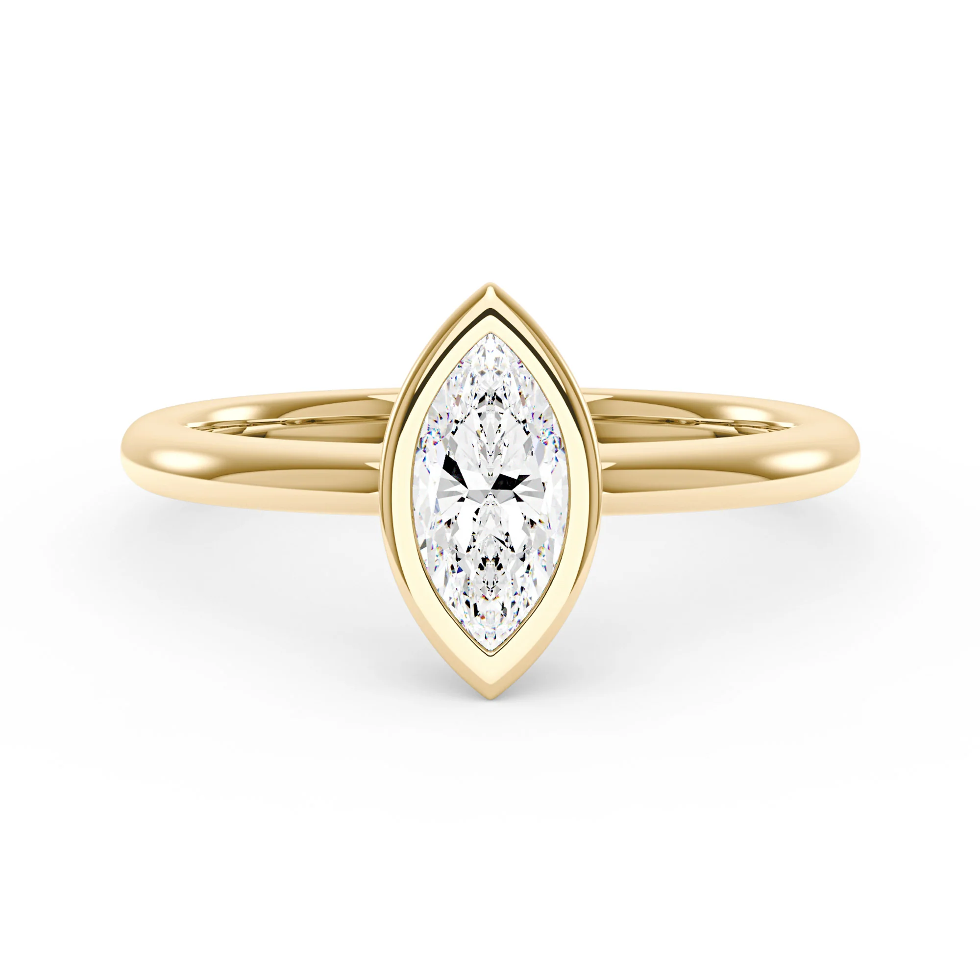 Marquise Cut Moissanite Bezel Ring - Image 4