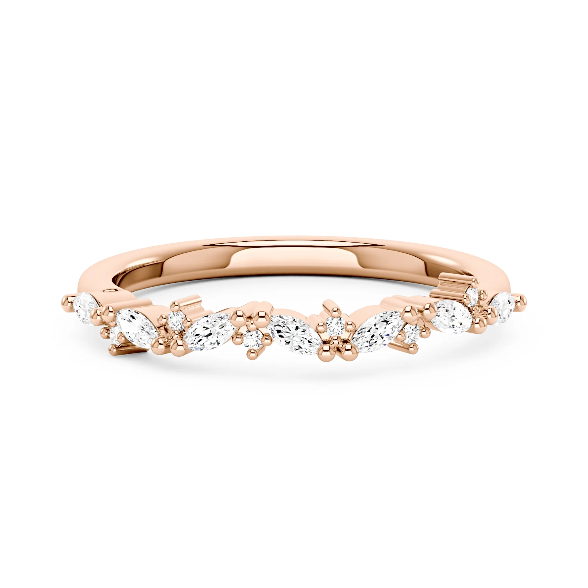 Nature Inspired Marquise Moissanite Half Eternity Band - Image 7