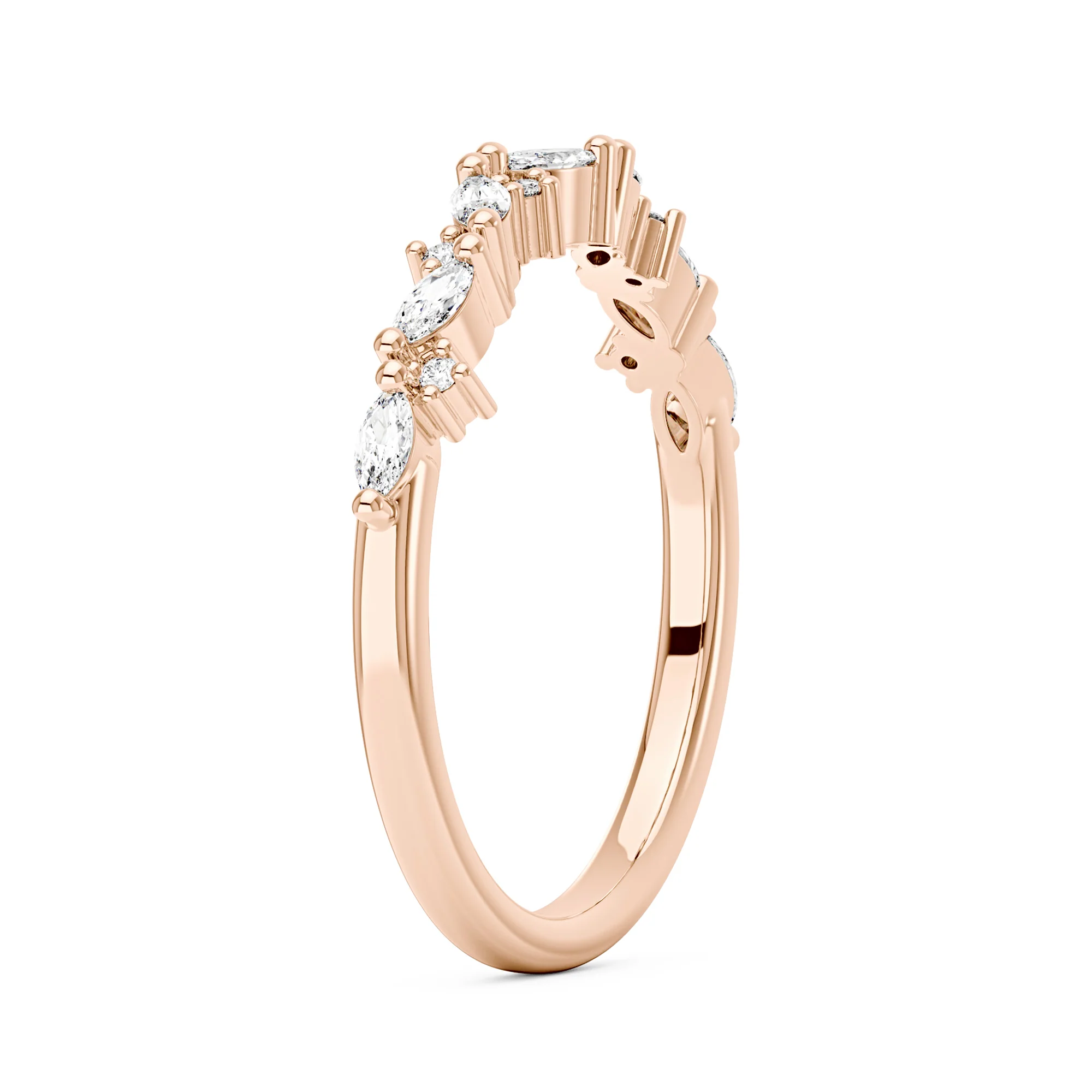 Nature Inspired Marquise Moissanite Half Eternity Band - Image 8