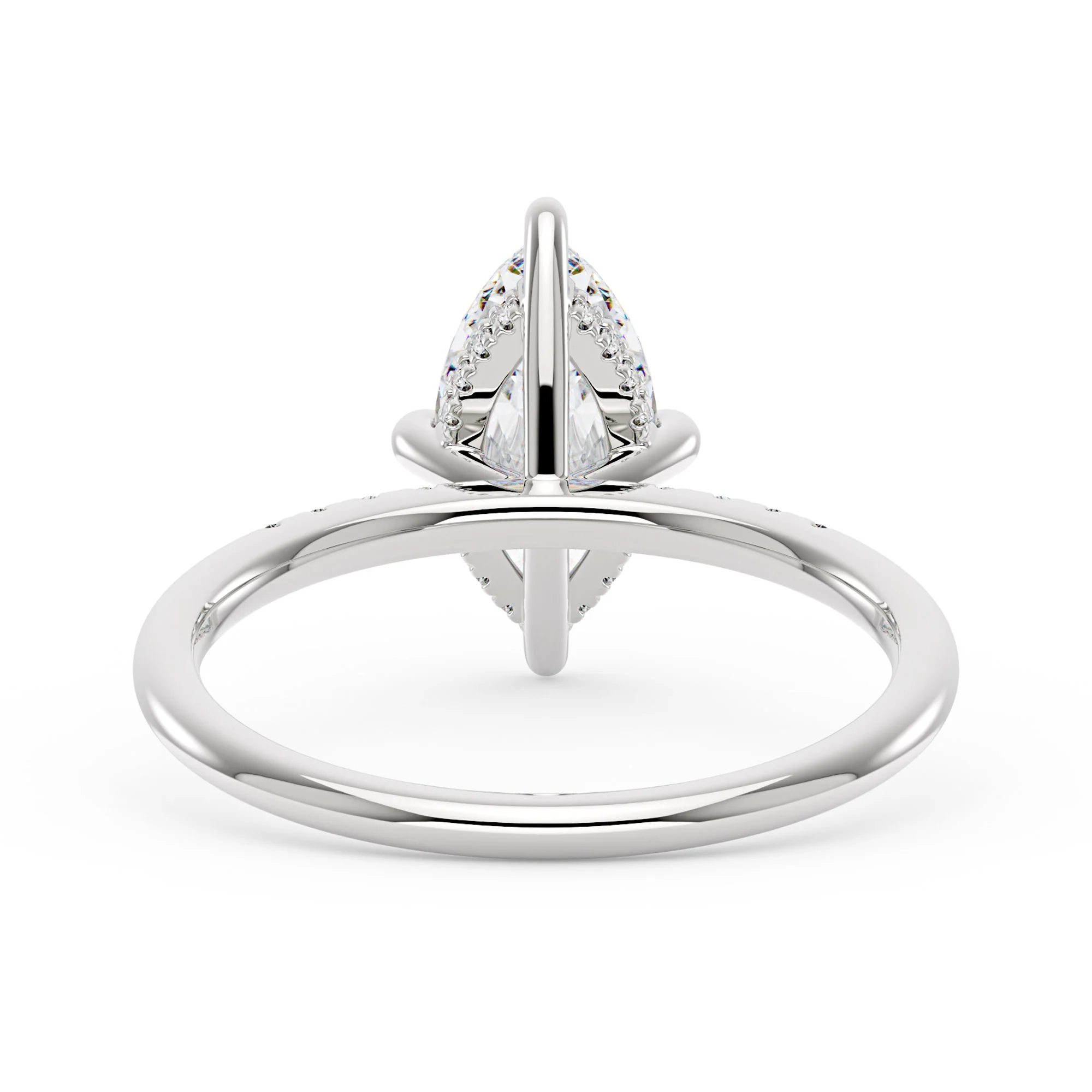 Marquise Cut Moissanite Engagement Ring and Curved Band Set - Image 7