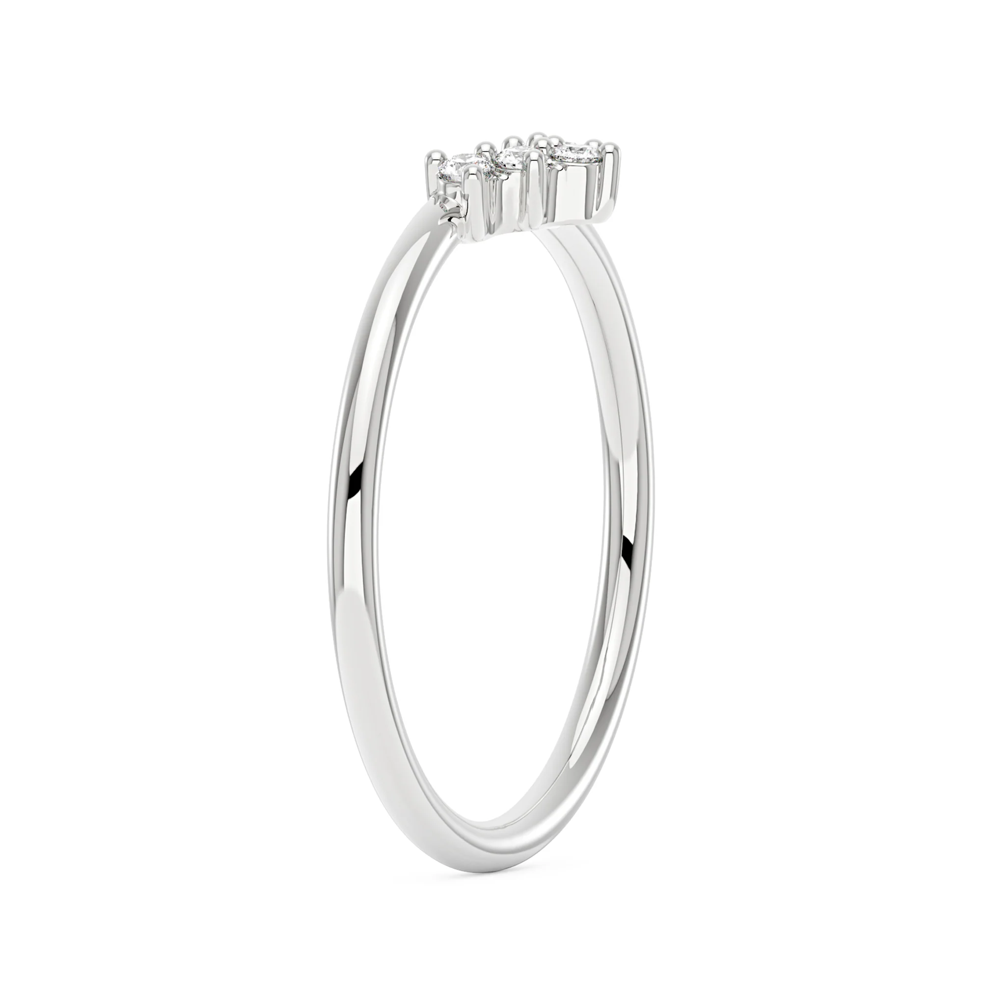 Marquise Cut Moissanite Engagement Ring and Curved Band Set - Image 9