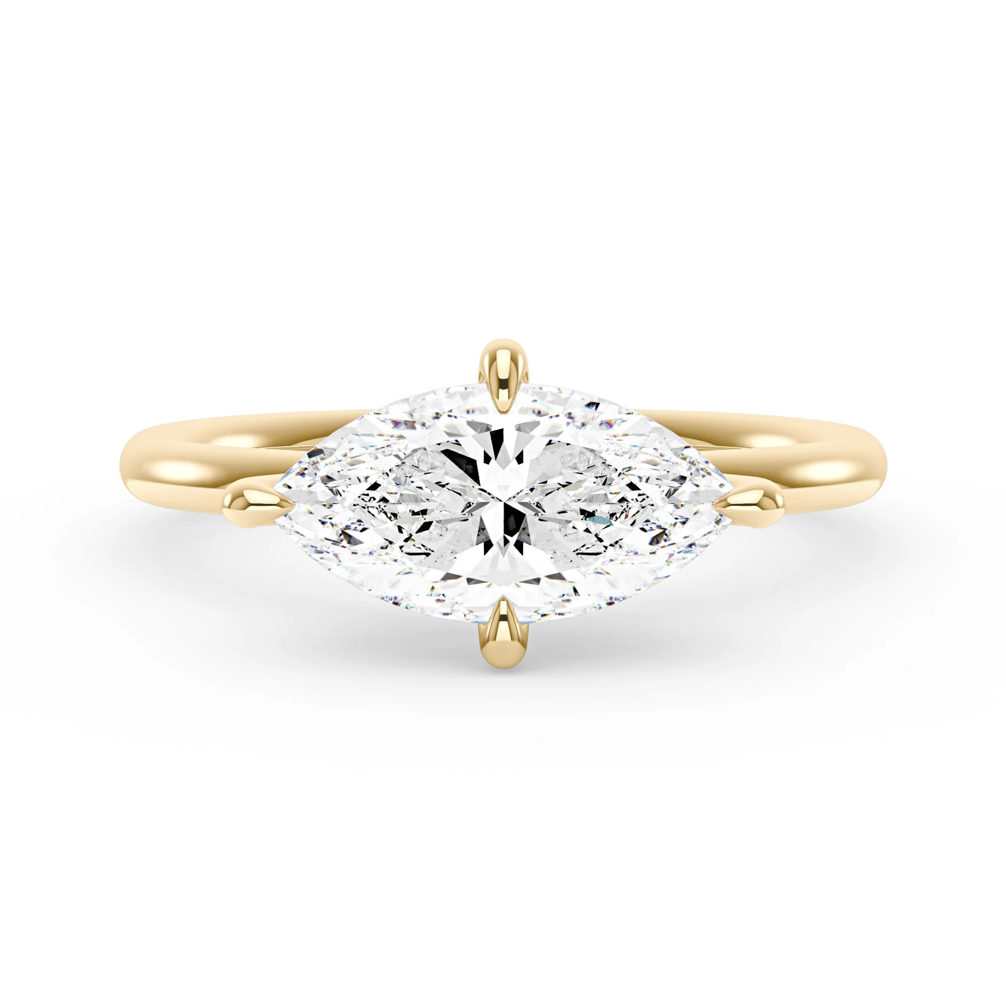 Marquise Moissanite East West Solitaire Ring