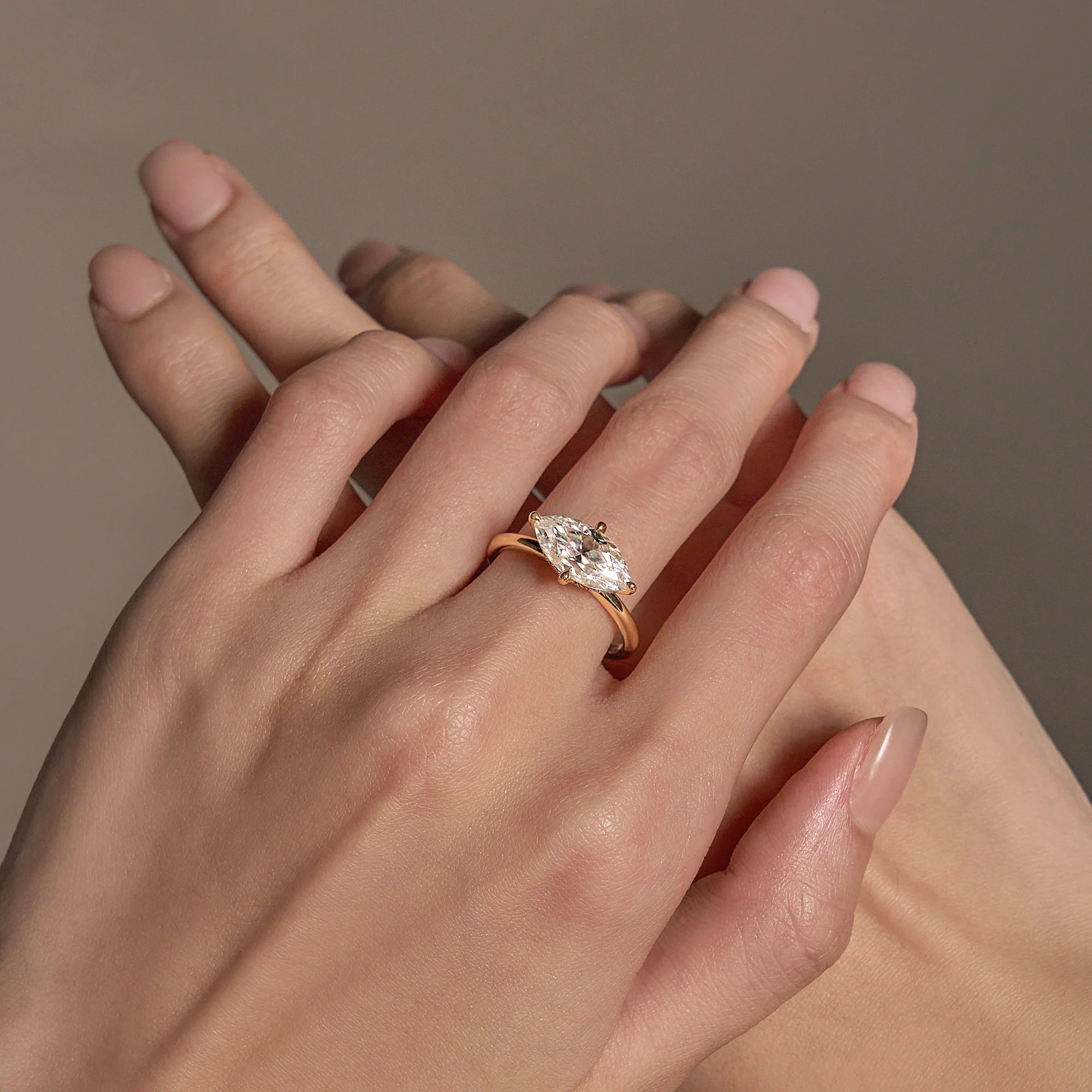 Marquise Moissanite East West Solitaire Ring - Image 12
