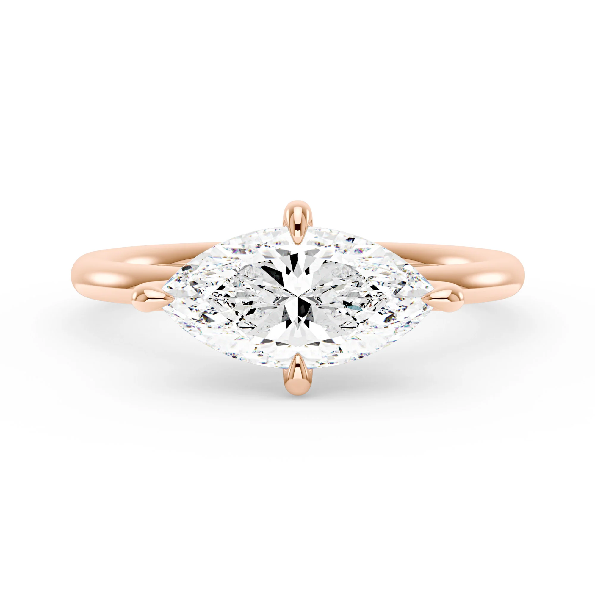 Marquise Moissanite East West Solitaire Ring - Image 7