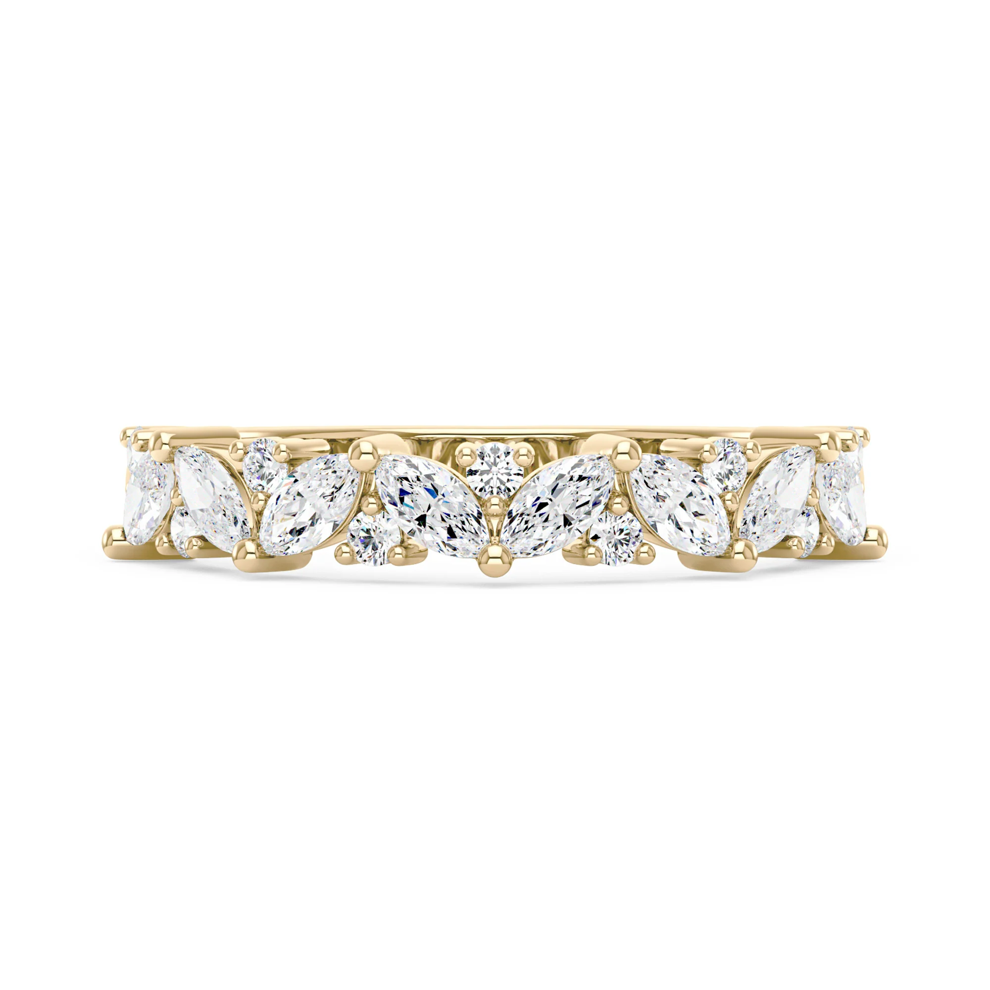Marquise & Round Half Eternity Band Ring