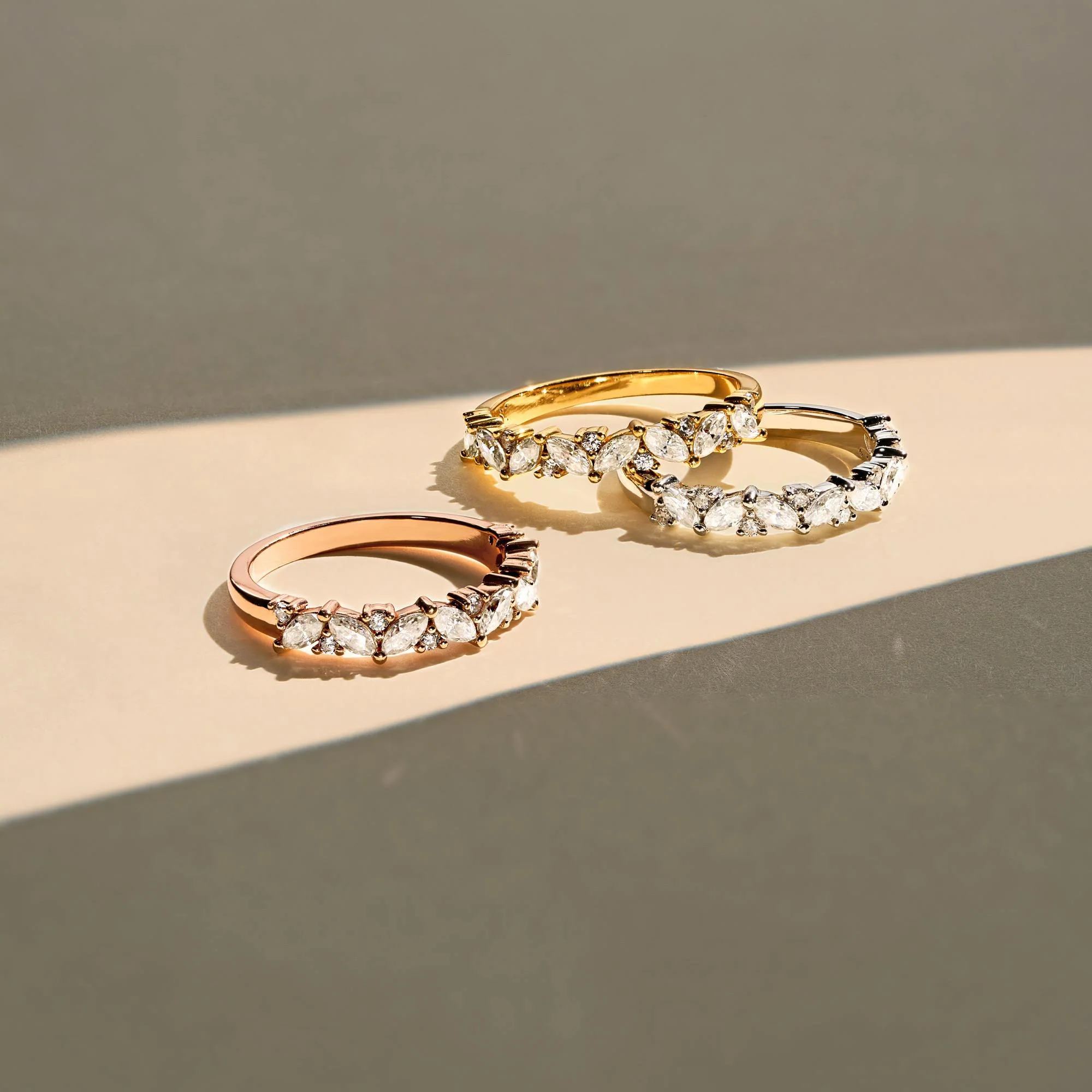 Marquise & Round Half Eternity Band Ring - Image 11