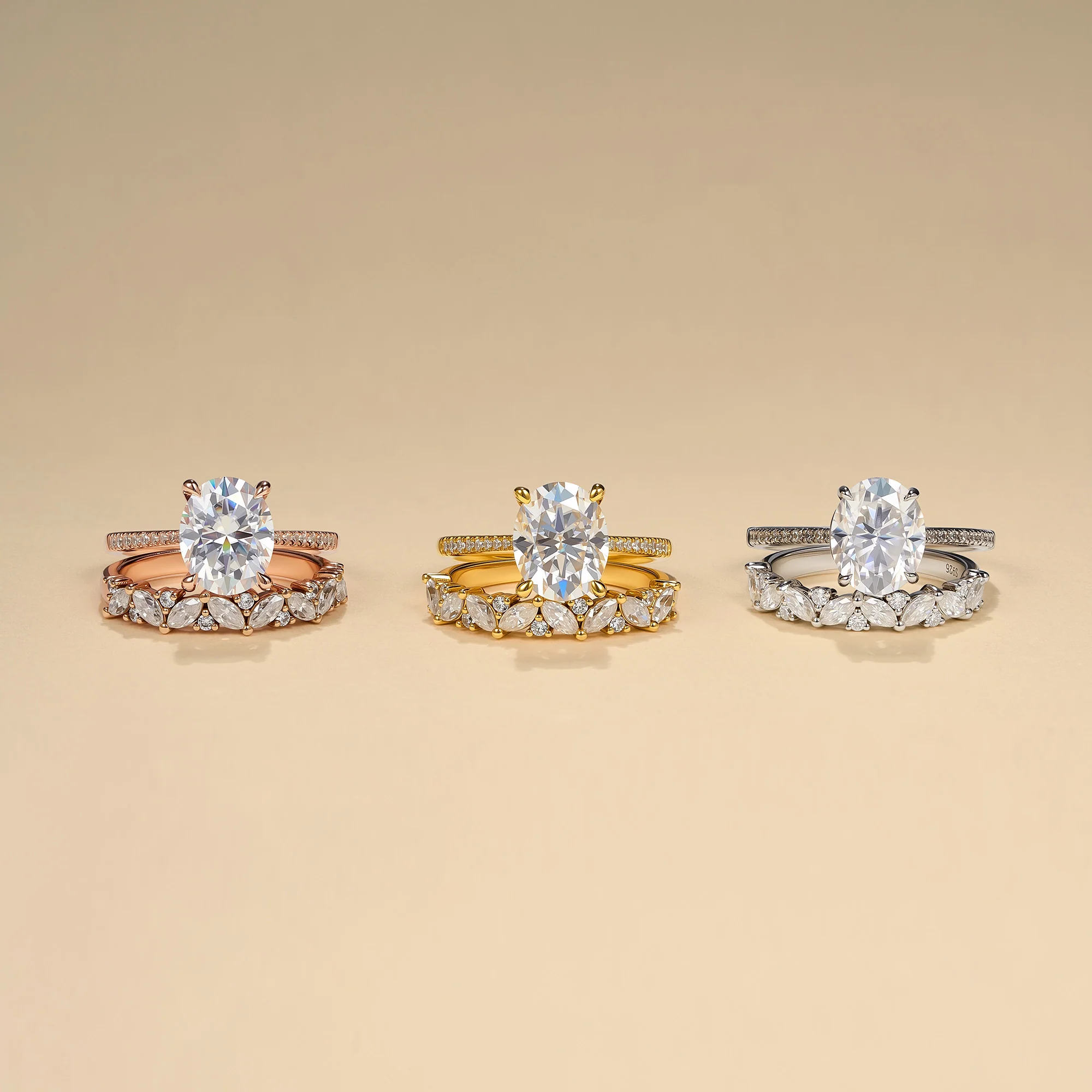 Marquise & Round Half Eternity Band Ring - Image 12