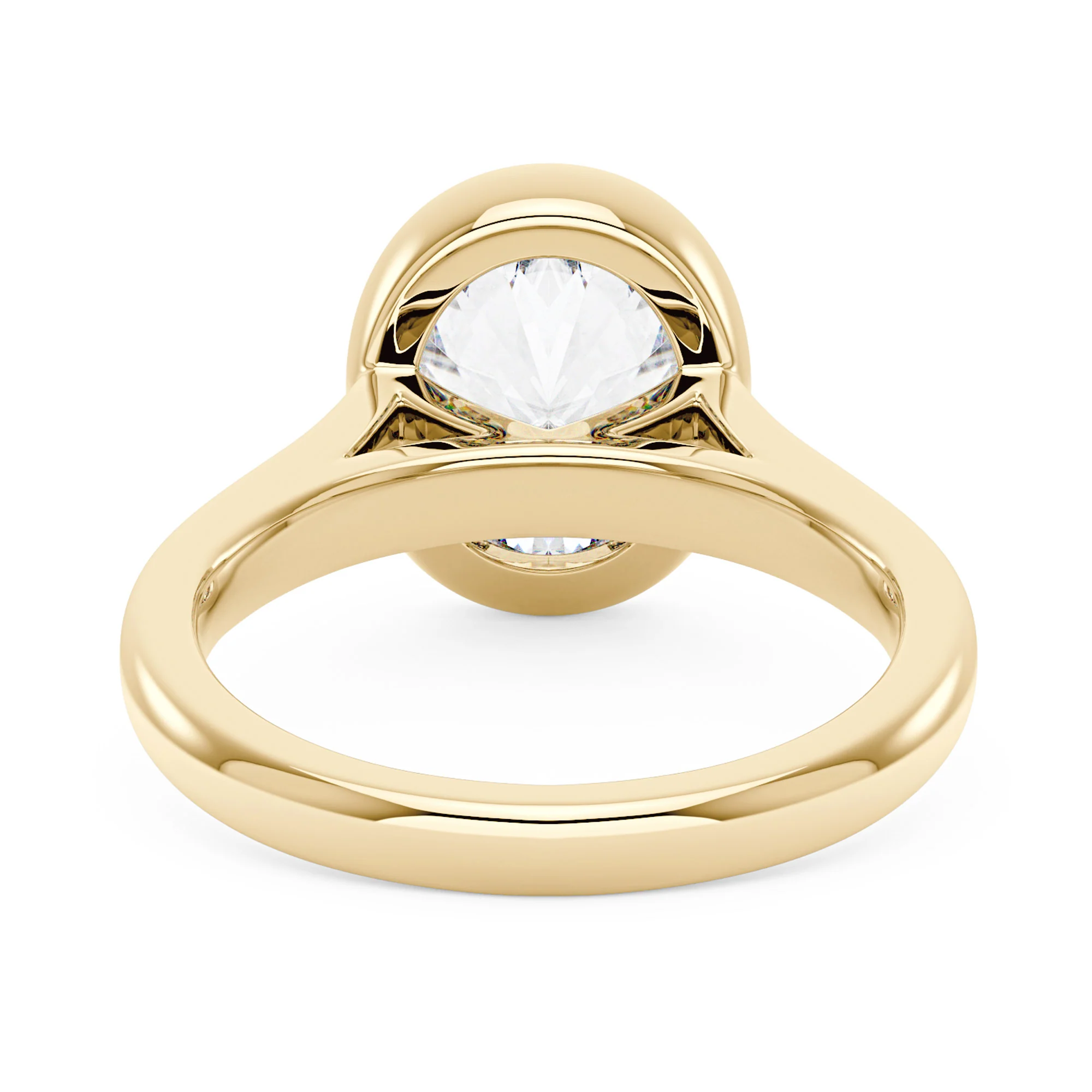 Minimalist Oval Cut Engagement Bezel Ring - Image 6