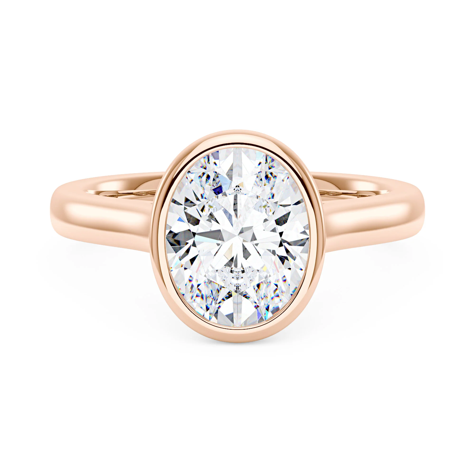 Minimalist Oval Cut Engagement Bezel Ring - Image 7