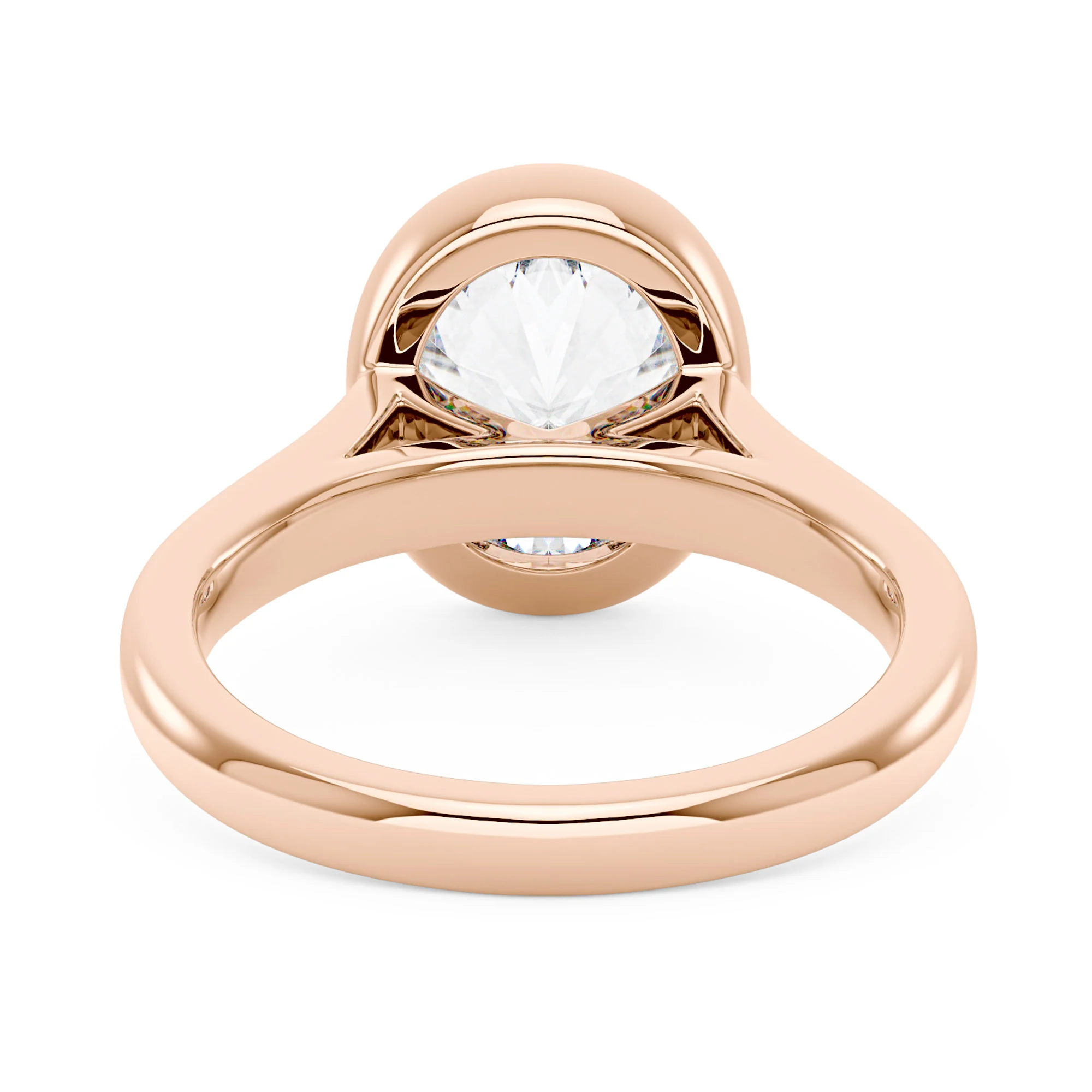 Minimalist Oval Cut Engagement Bezel Ring - Image 9