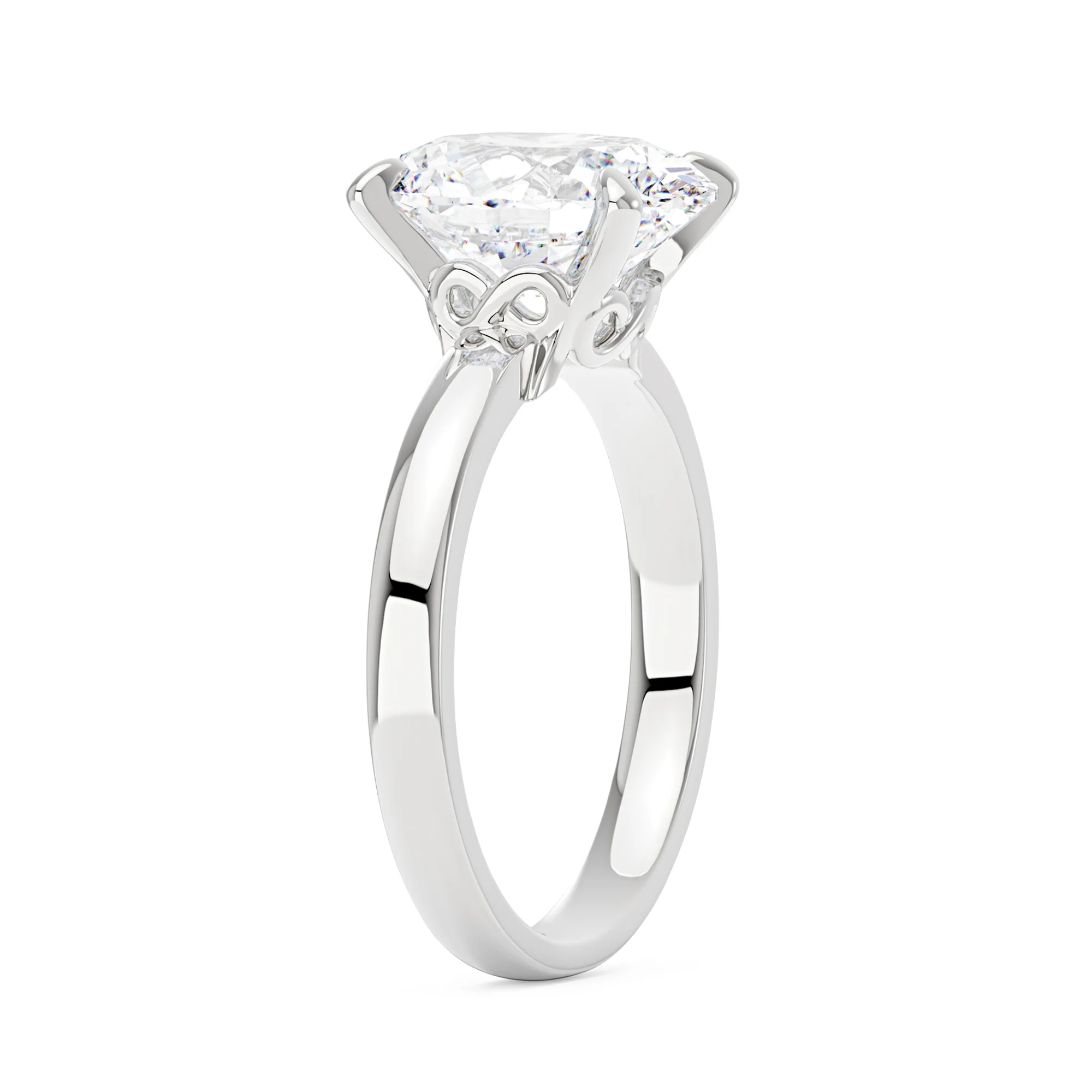 Modern Solitaire Ring with Oval Cut Moissanite - Image 2