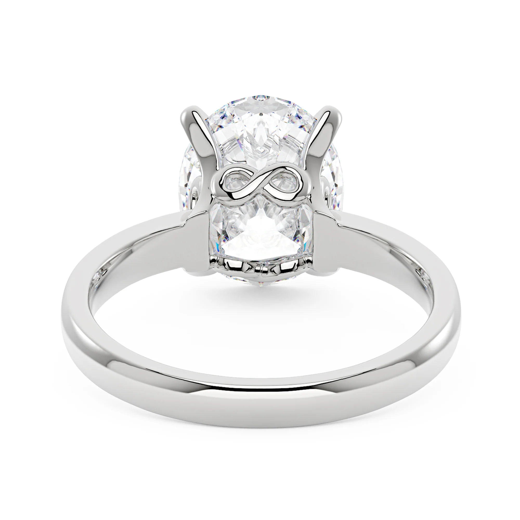 Modern Solitaire Ring with Oval Cut Moissanite - Image 3