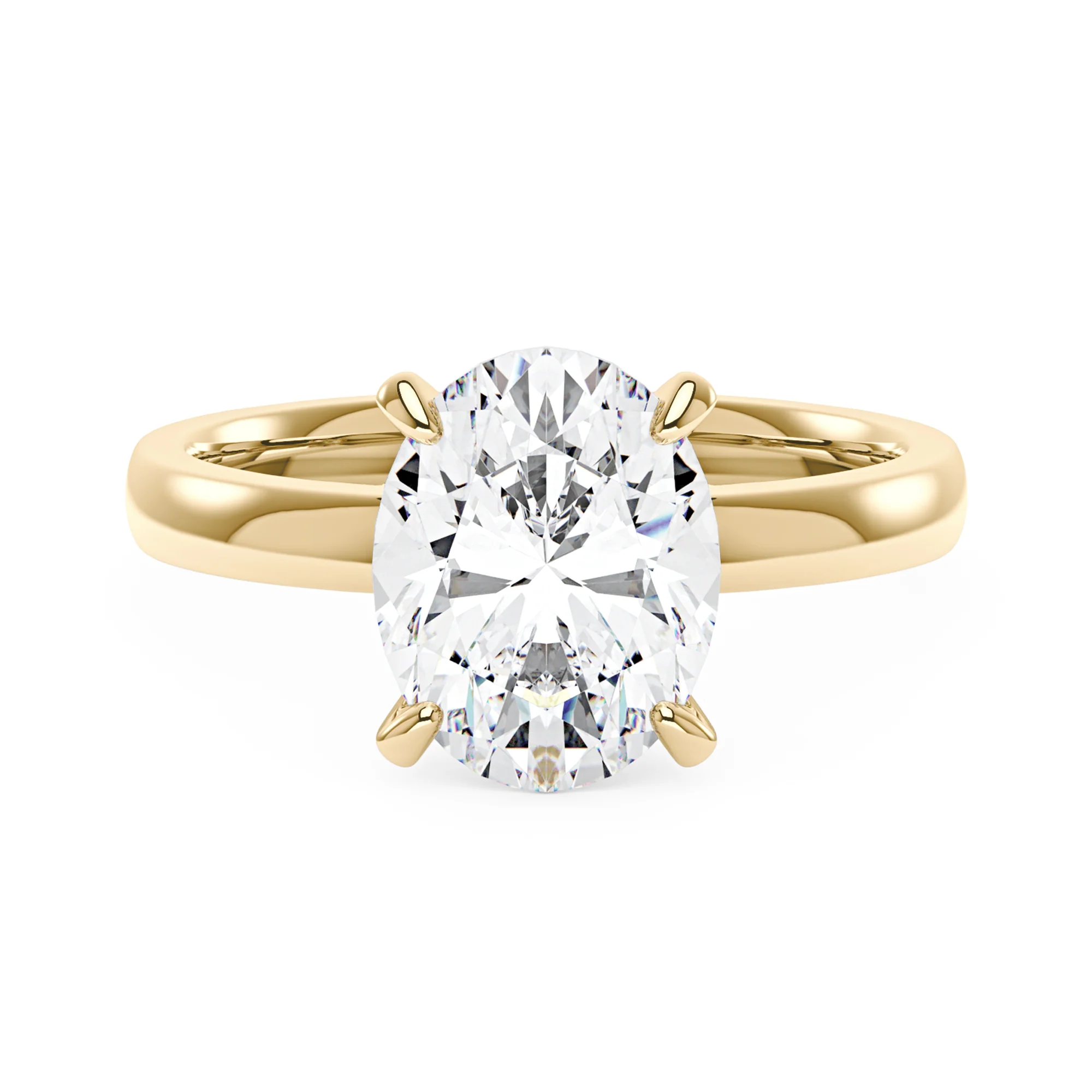Modern Solitaire Ring with Oval Cut Moissanite - Image 4