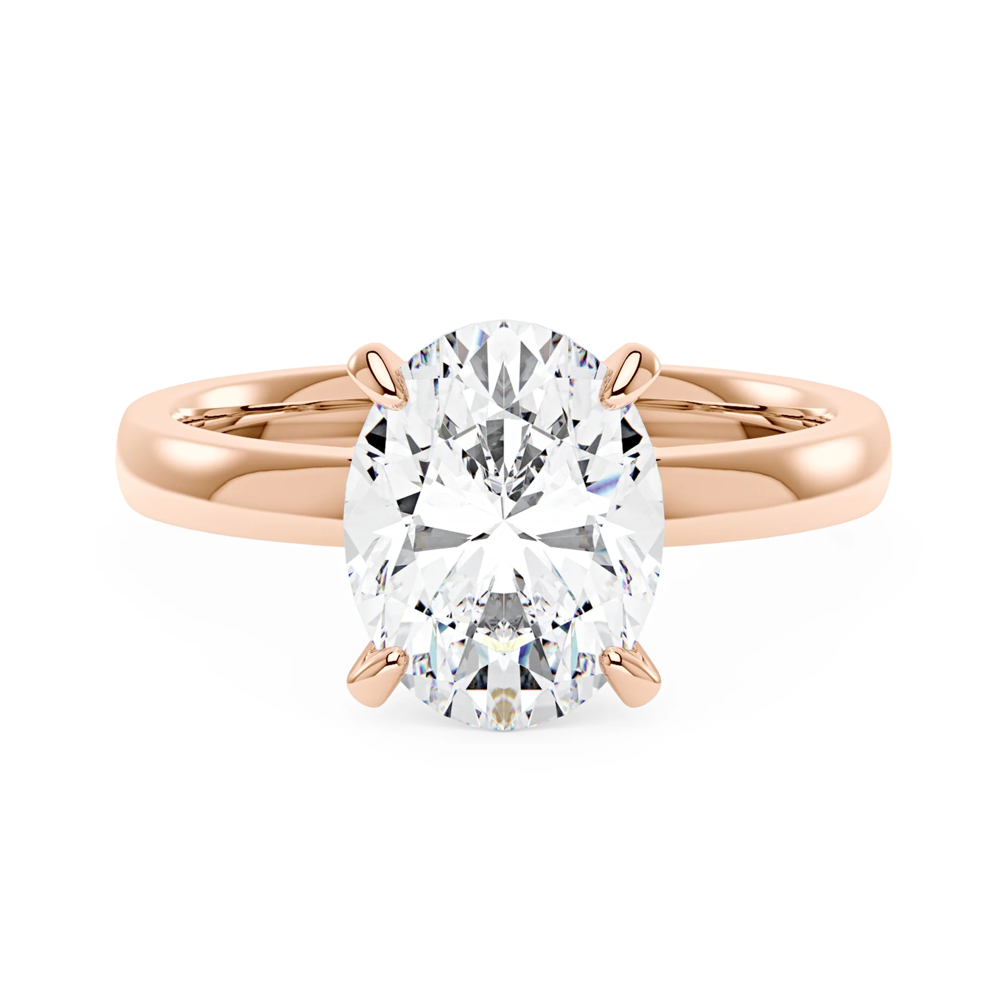 Modern Solitaire Ring with Oval Cut Moissanite - Image 7
