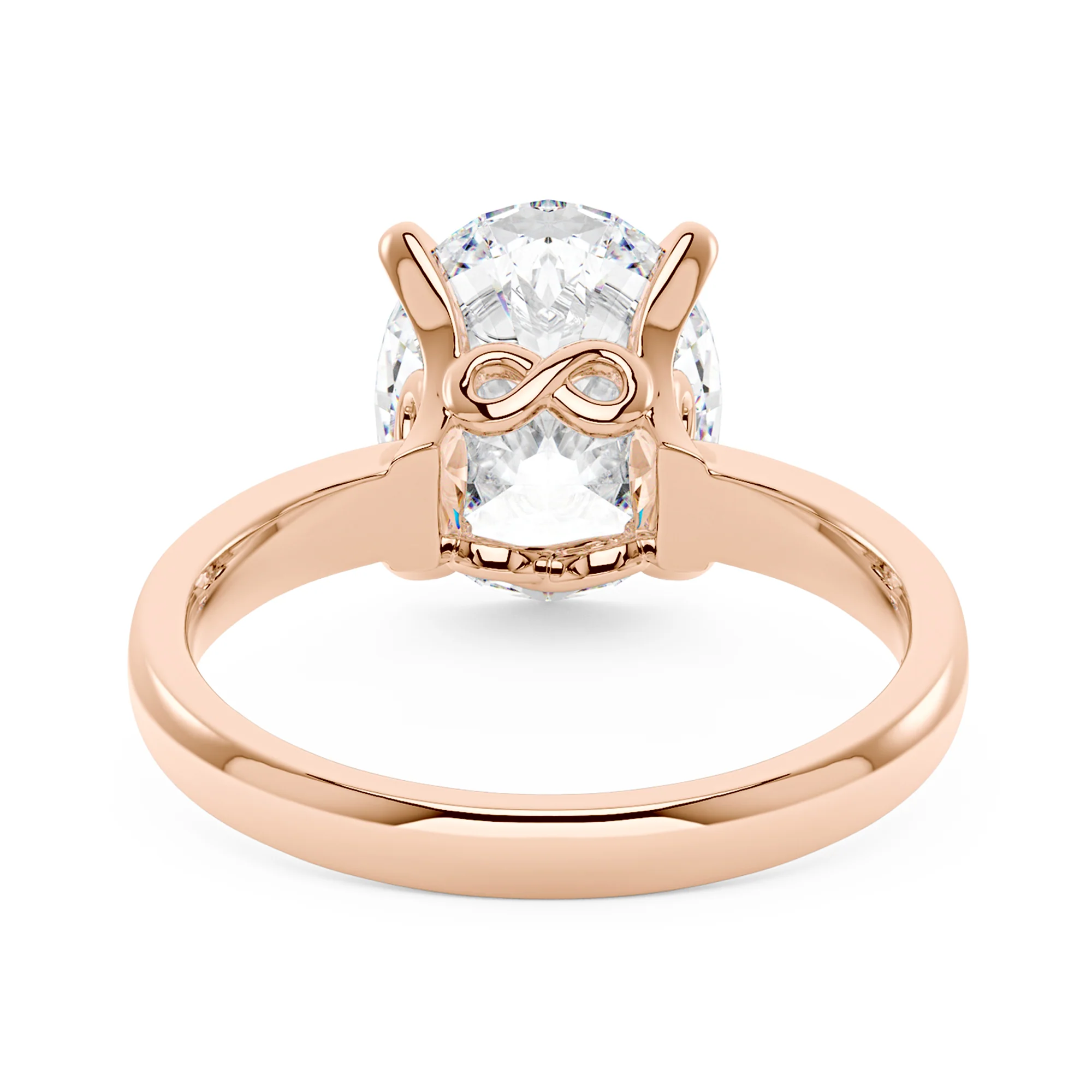 Modern Solitaire Ring with Oval Cut Moissanite - Image 9