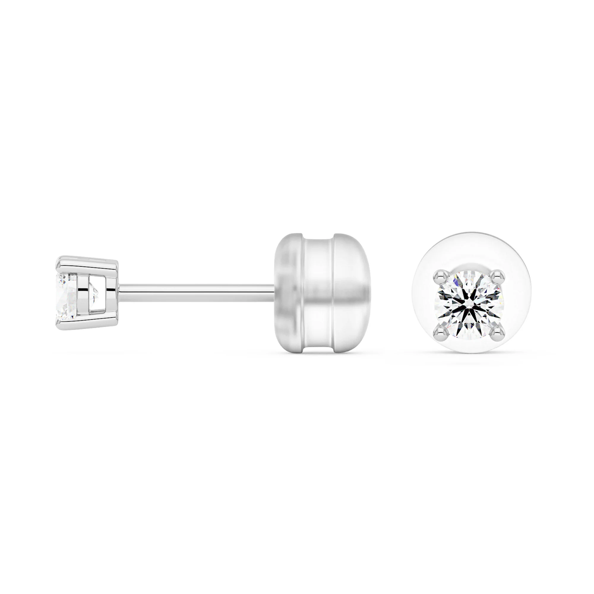 0.2 Carat Moissanite 4-Prong Basket Setting Stud Earrings in 14K Gold - Image 6