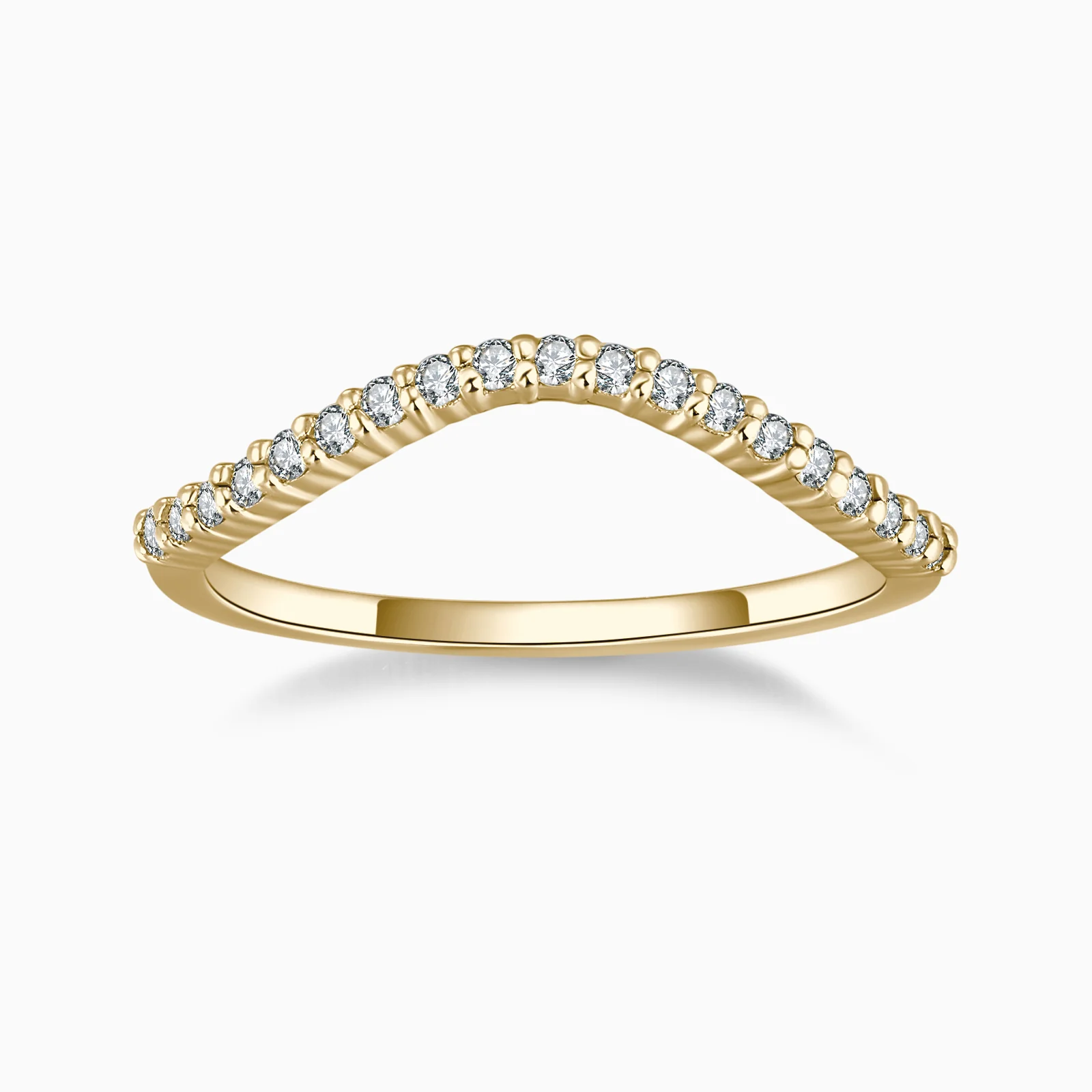 Moissanite Arched Arc Pave Half Eternity Band - Image 4