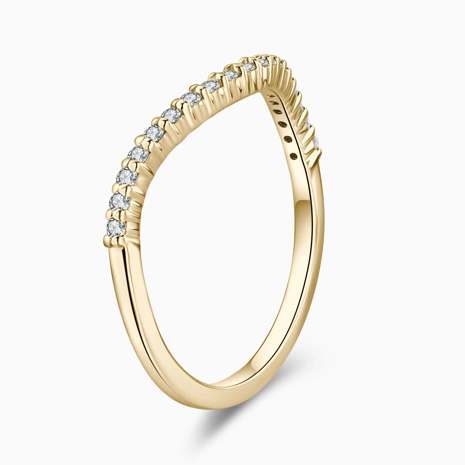 Moissanite Arched Arc Pave Half Eternity Band - Image 5