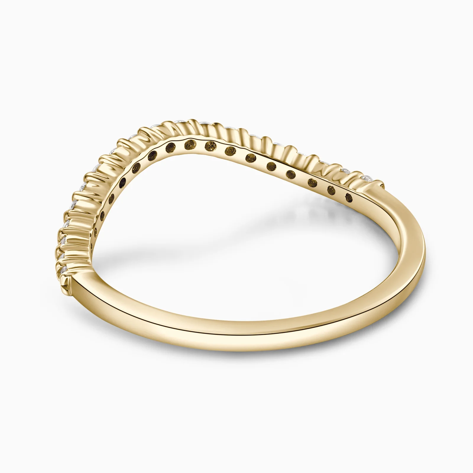 Moissanite Arched Arc Pave Half Eternity Band - Image 6