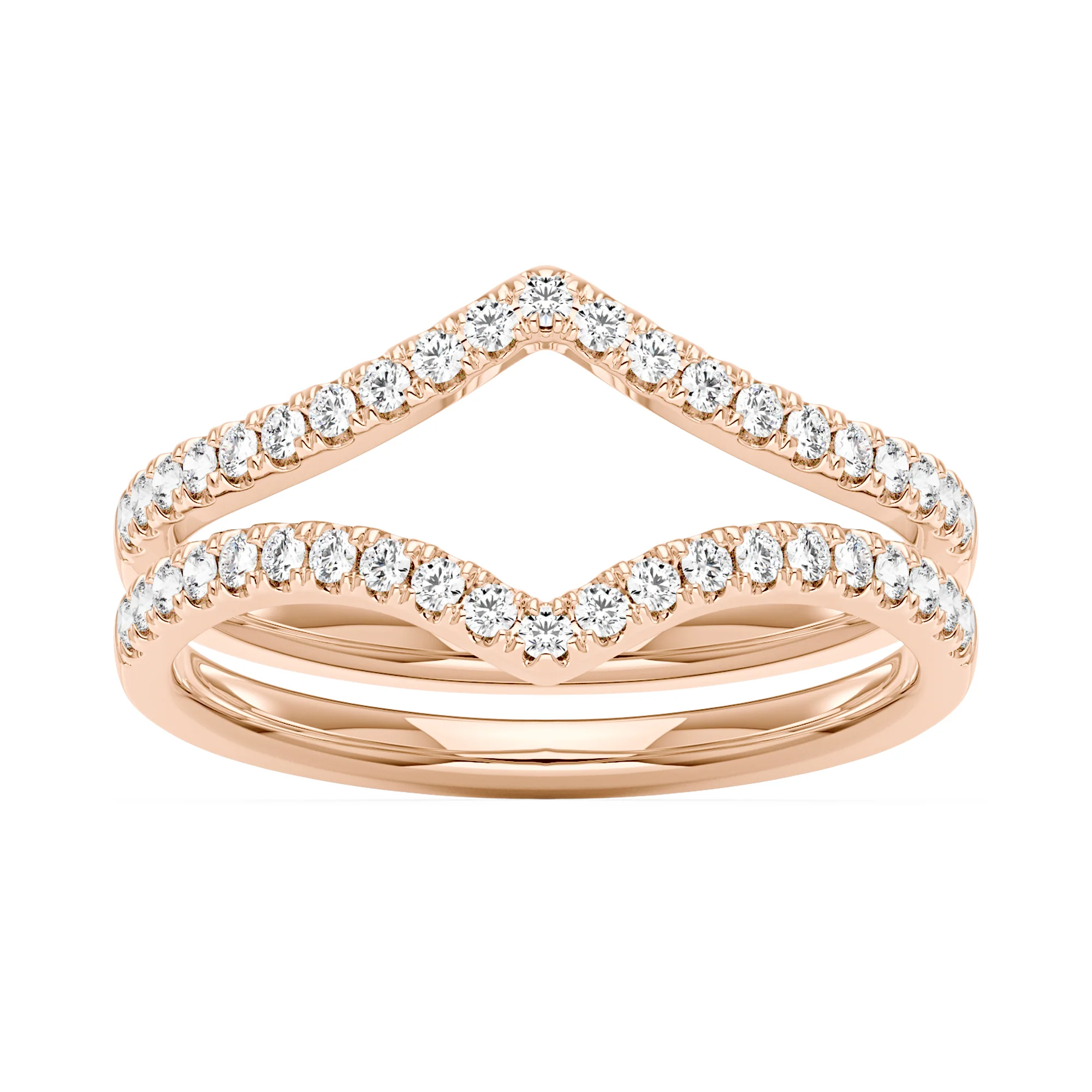 Art Deco Moissanite Pavé Stacking Eternity Ring Set - Image 7