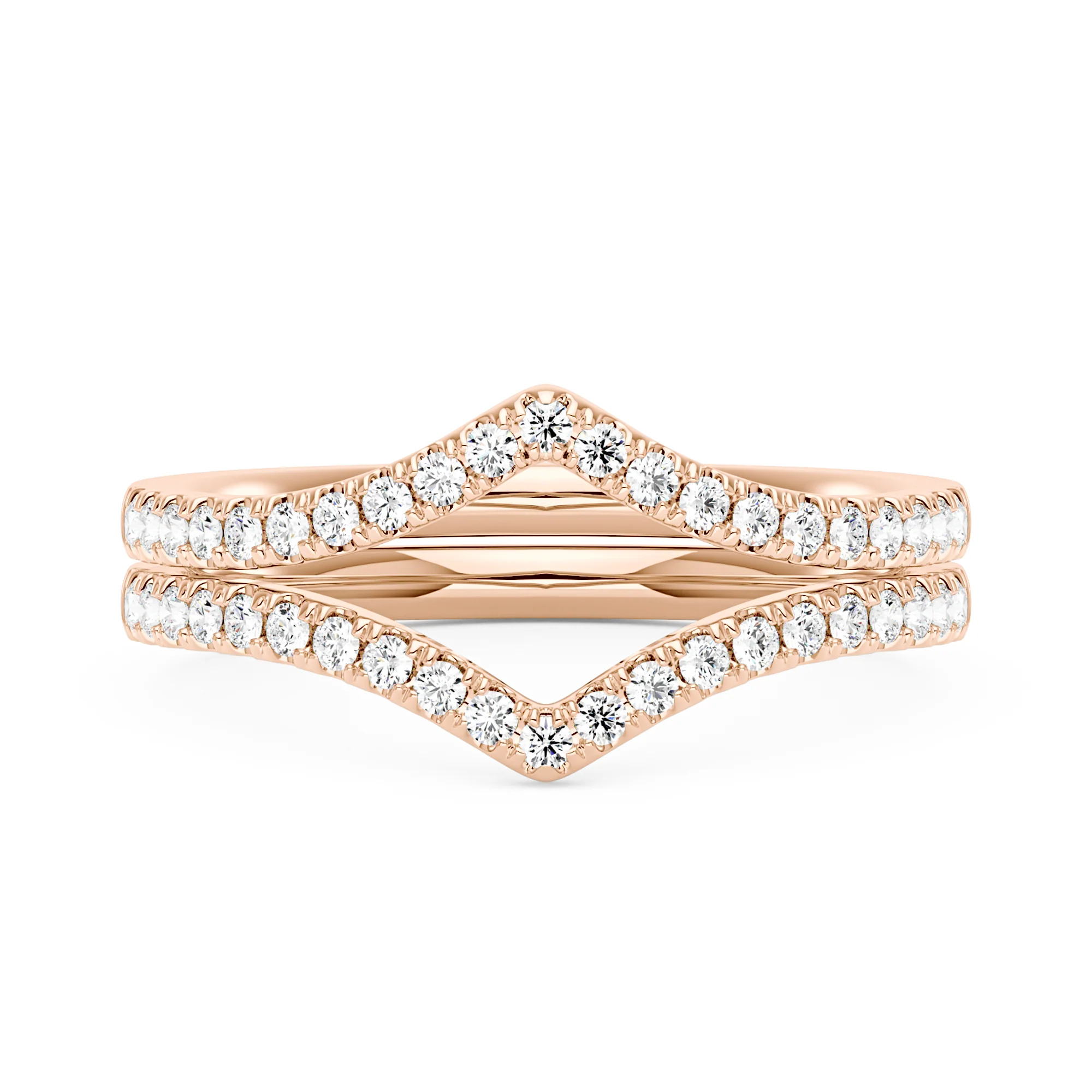 Art Deco Moissanite Pavé Stacking Eternity Ring Set - Image 9