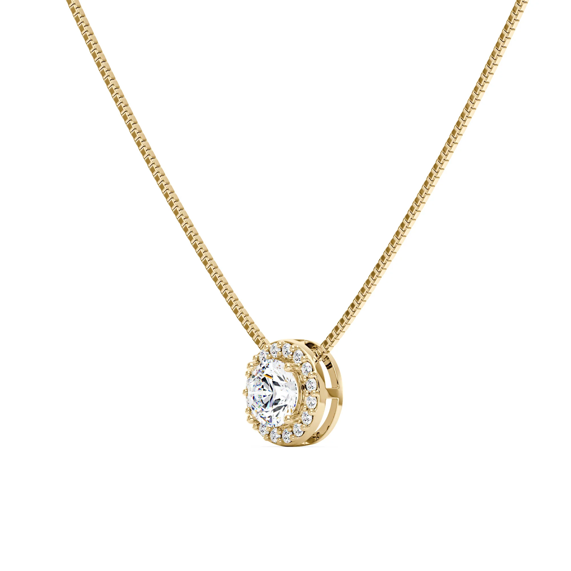 Moissanite Halo Style Pendant Necklace - Image 5