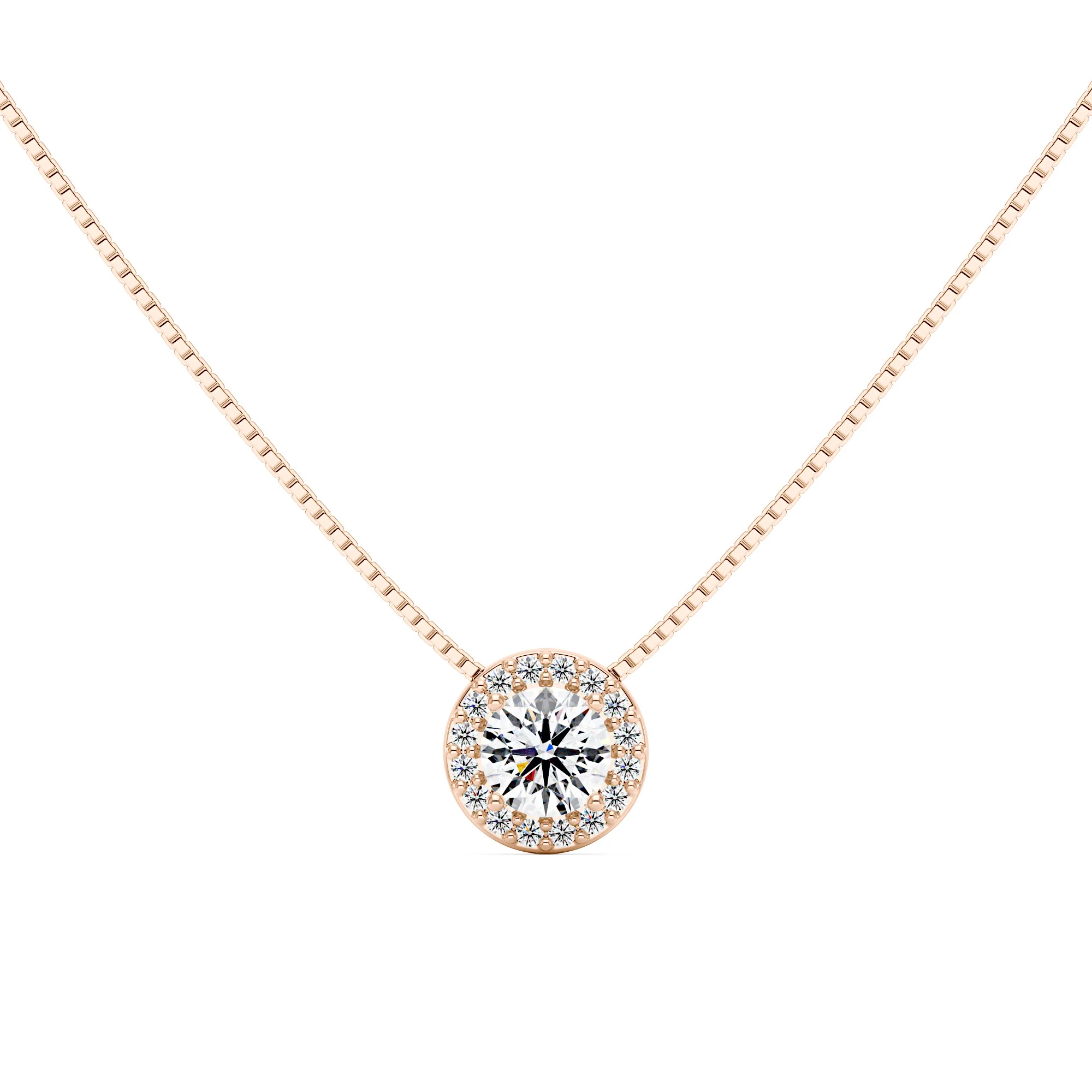 Moissanite Halo Style Pendant Necklace - Image 7