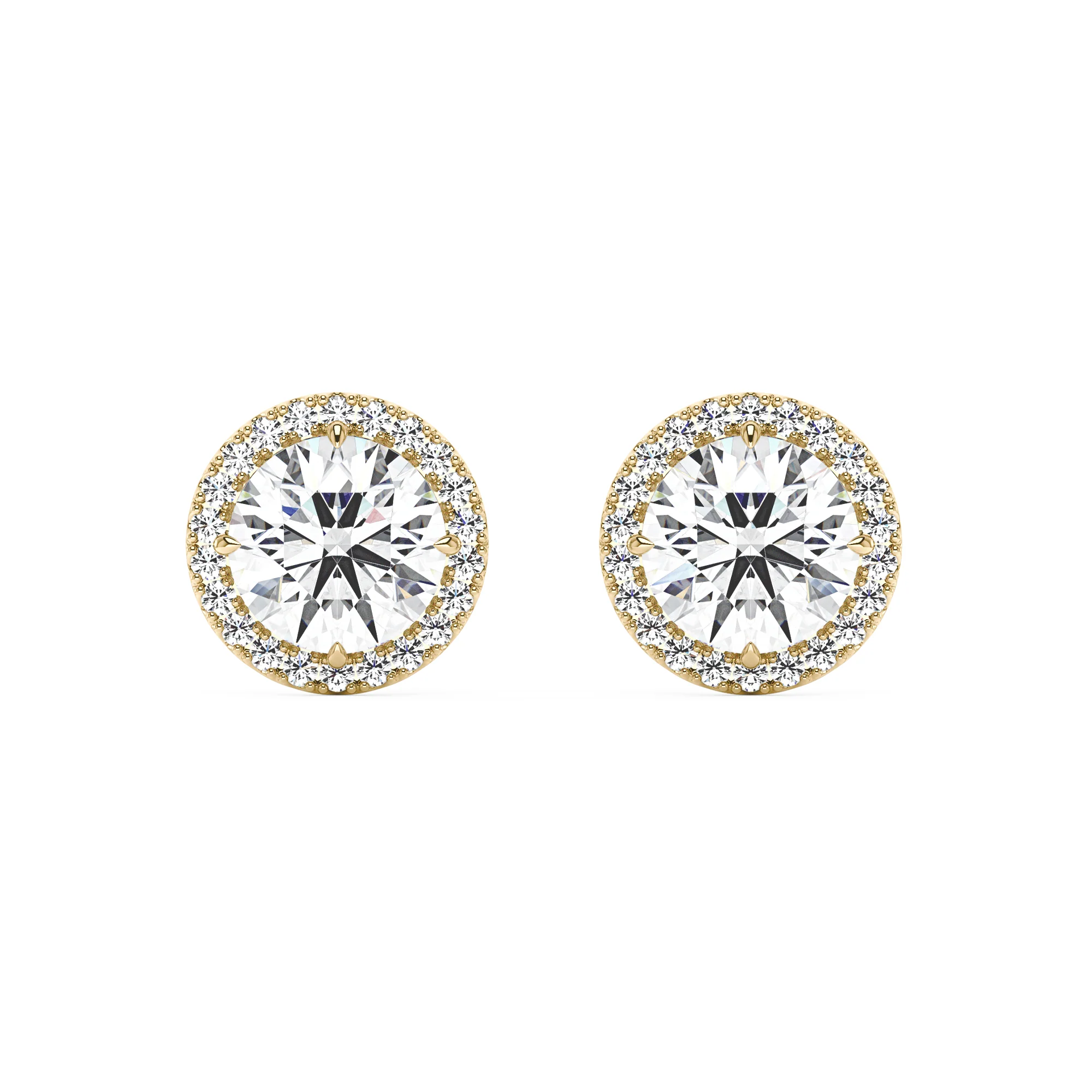 Moissanite Halo Style Stud Earrings - Image 4