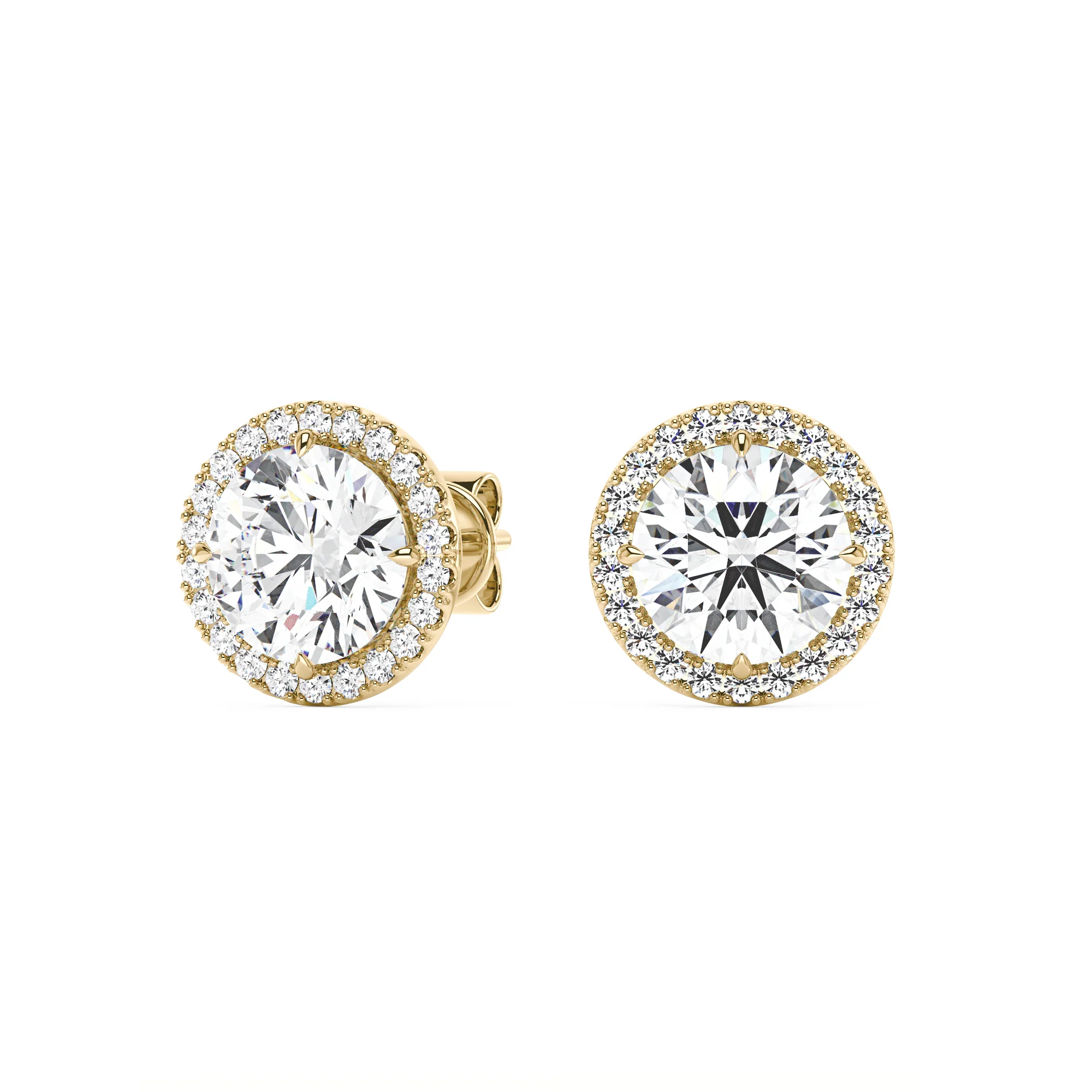 Moissanite Halo Style Stud Earrings - Image 5