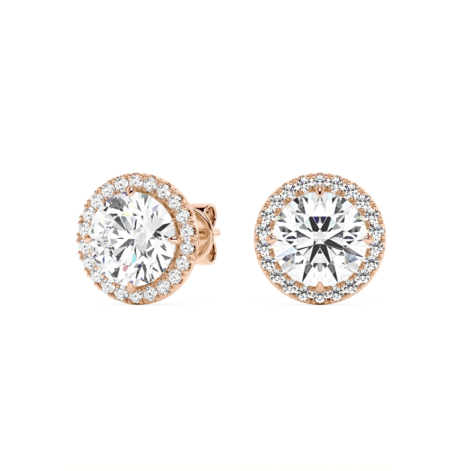 Moissanite Halo Style Stud Earrings - Image 8