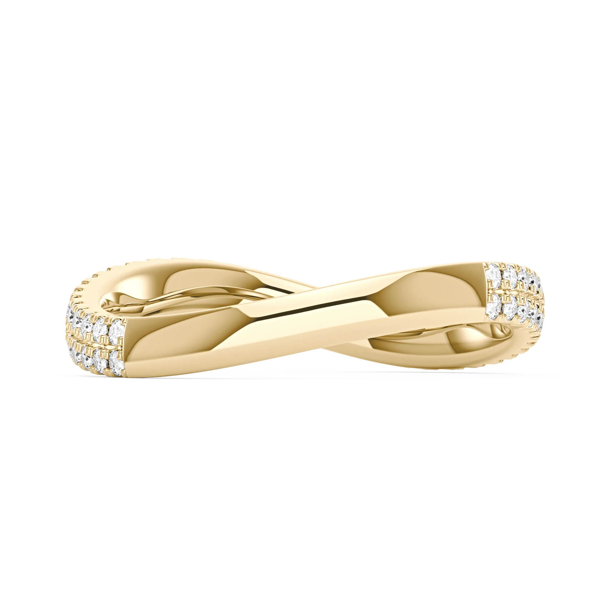 Nature Inspired Moissanite Wave Pavé Half Eternity Band - Image 3