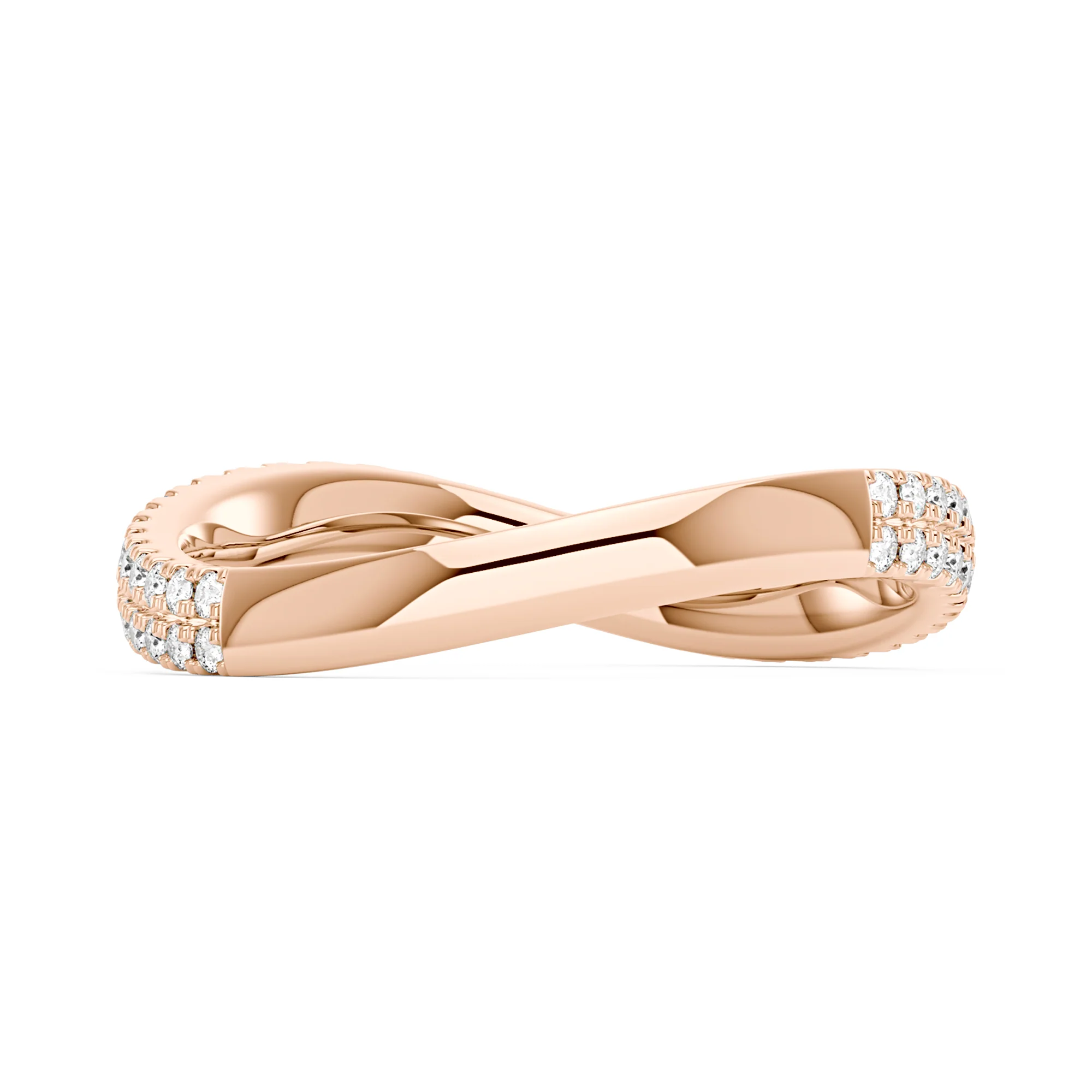 Nature Inspired Moissanite Wave Pavé Half Eternity Band - Image 9