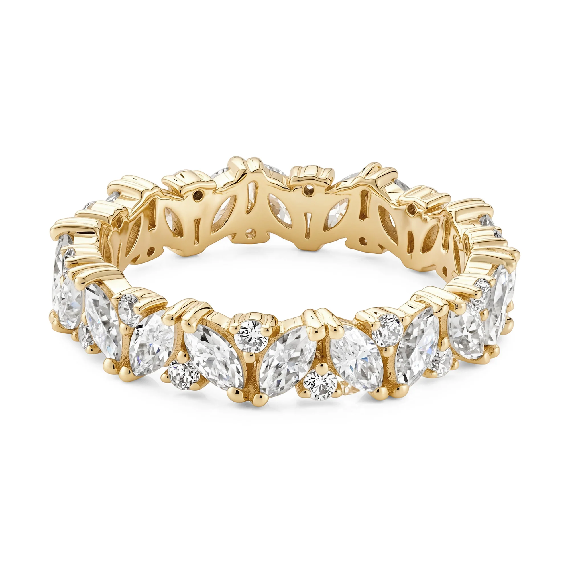 Multi-Shape Marquise Round Cut Moissanite Full Eternity Band - Image 6