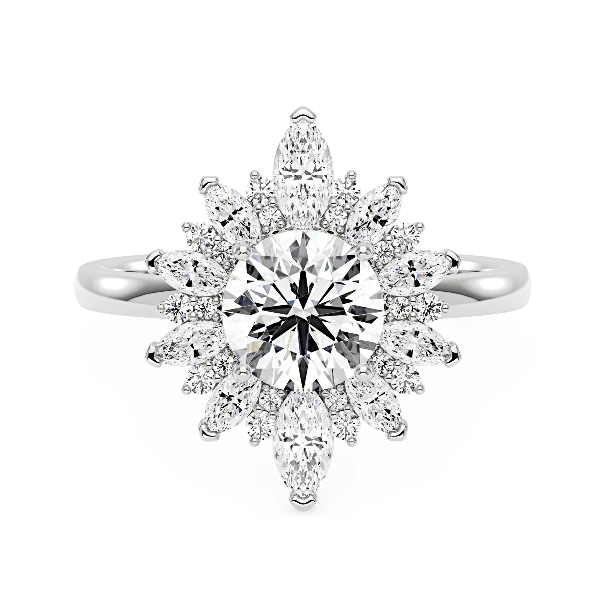 Nature Inspired Floral Moissanite Ring