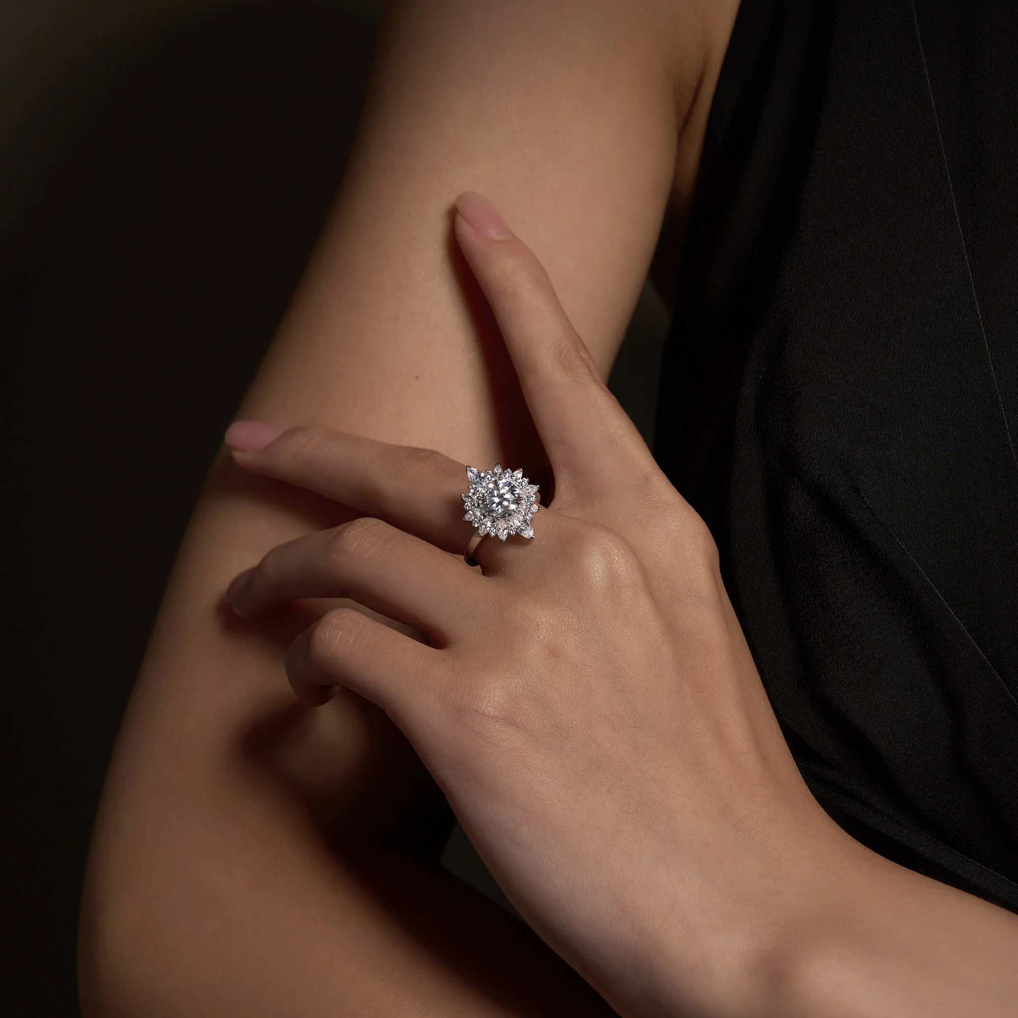 Nature Inspired Floral Moissanite Ring - Image 12