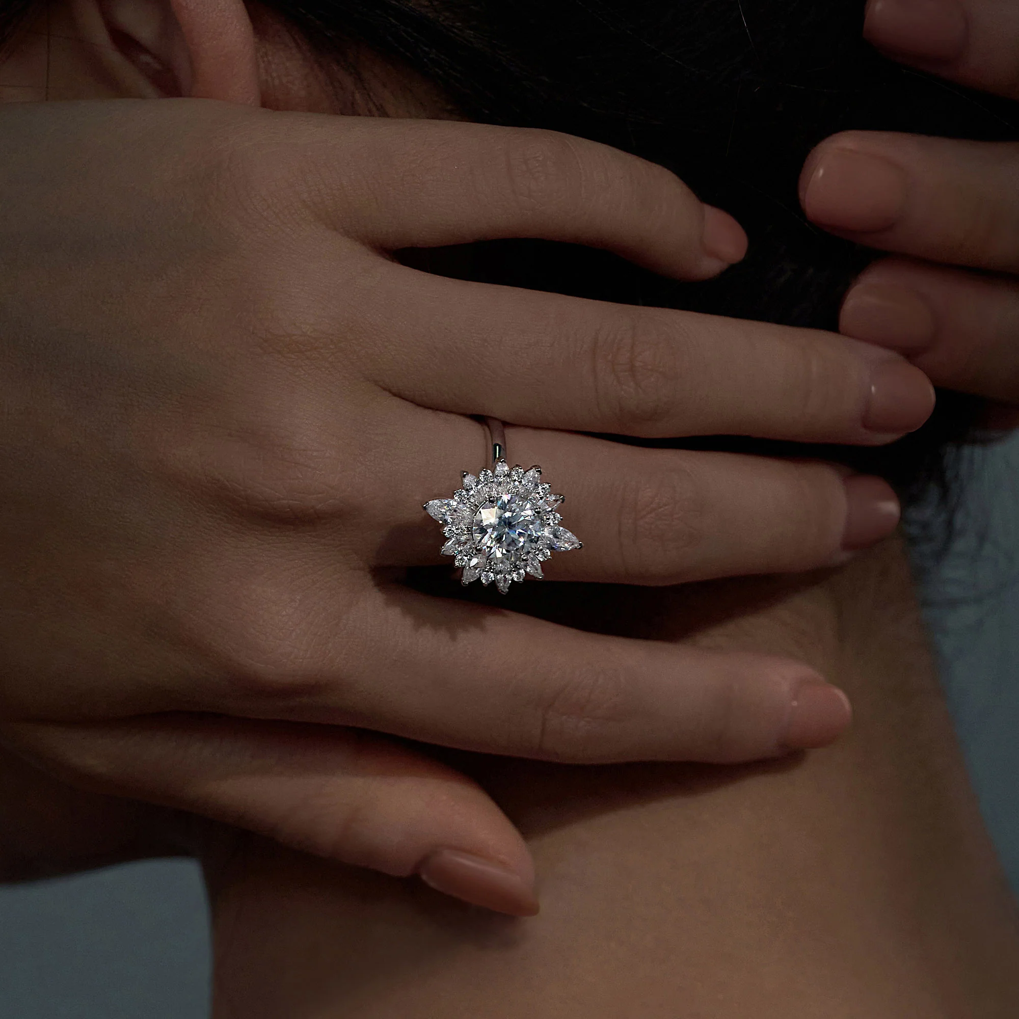 Nature Inspired Floral Moissanite Ring - Image 13