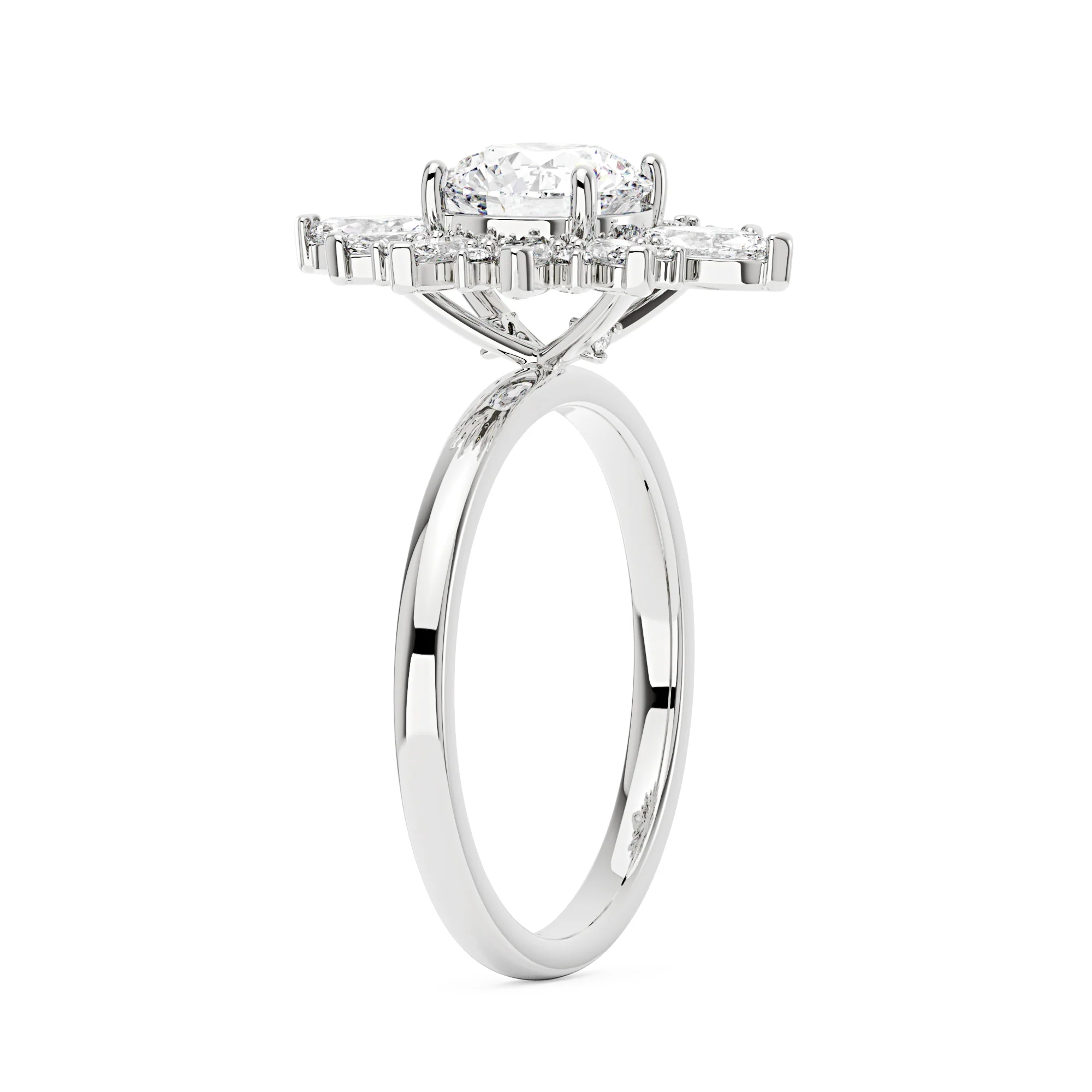 Nature Inspired Floral Moissanite Ring - Image 2