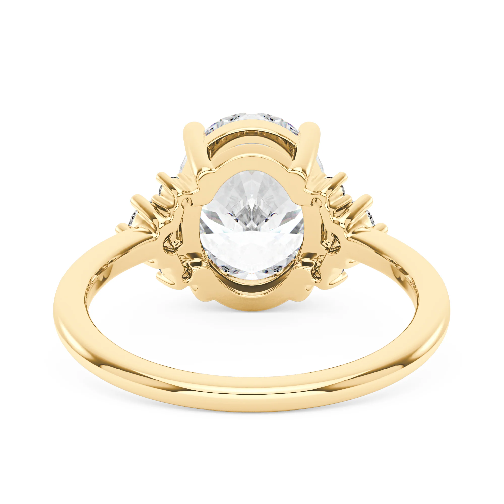 Oval and Round Cut Moissanite Cluster Ring - Image 6