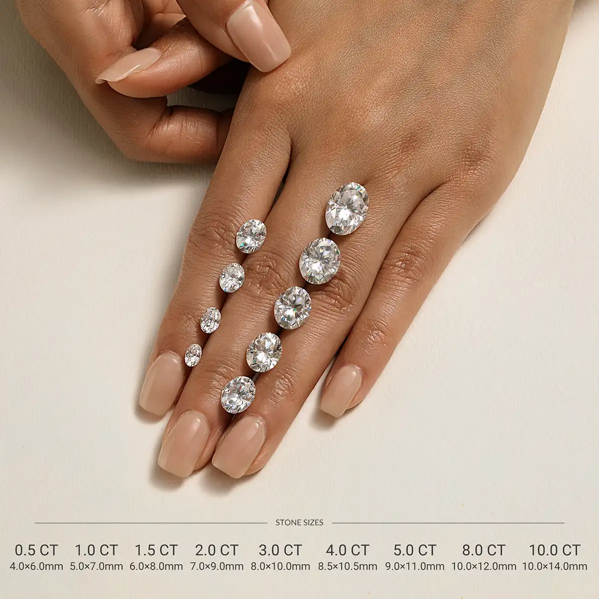 Oval Moissanite Solitaire Ring with Hidden Halo - Image 14