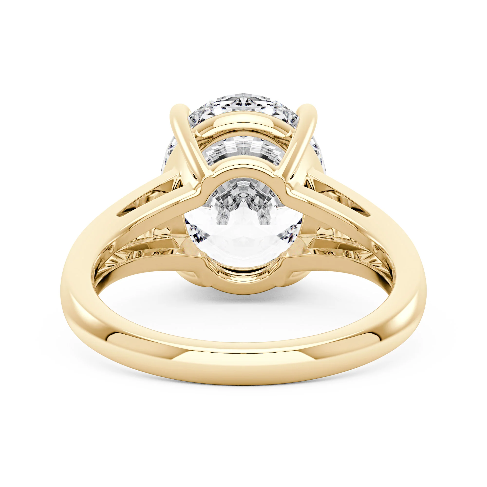 Oval Moissanite Side Accent Engagement Ring - Image 3