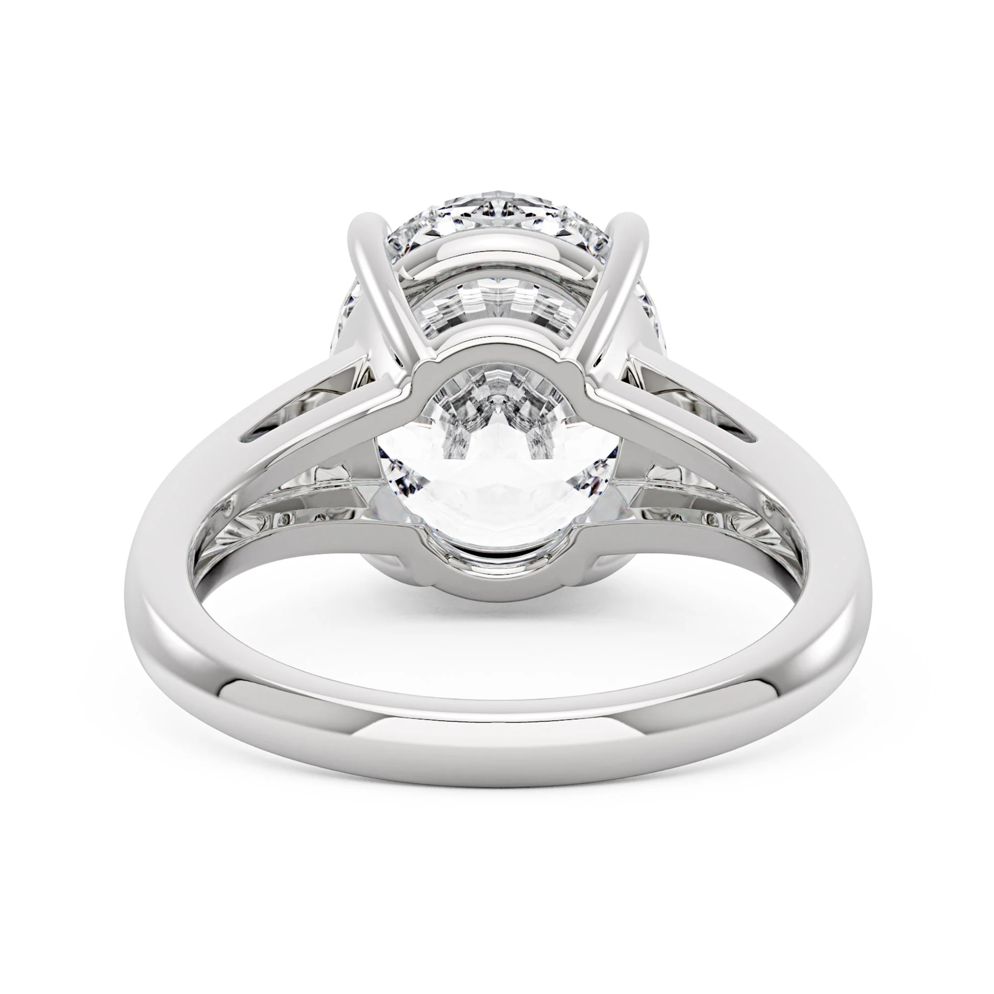 Oval Moissanite Side Accent Engagement Ring - Image 6