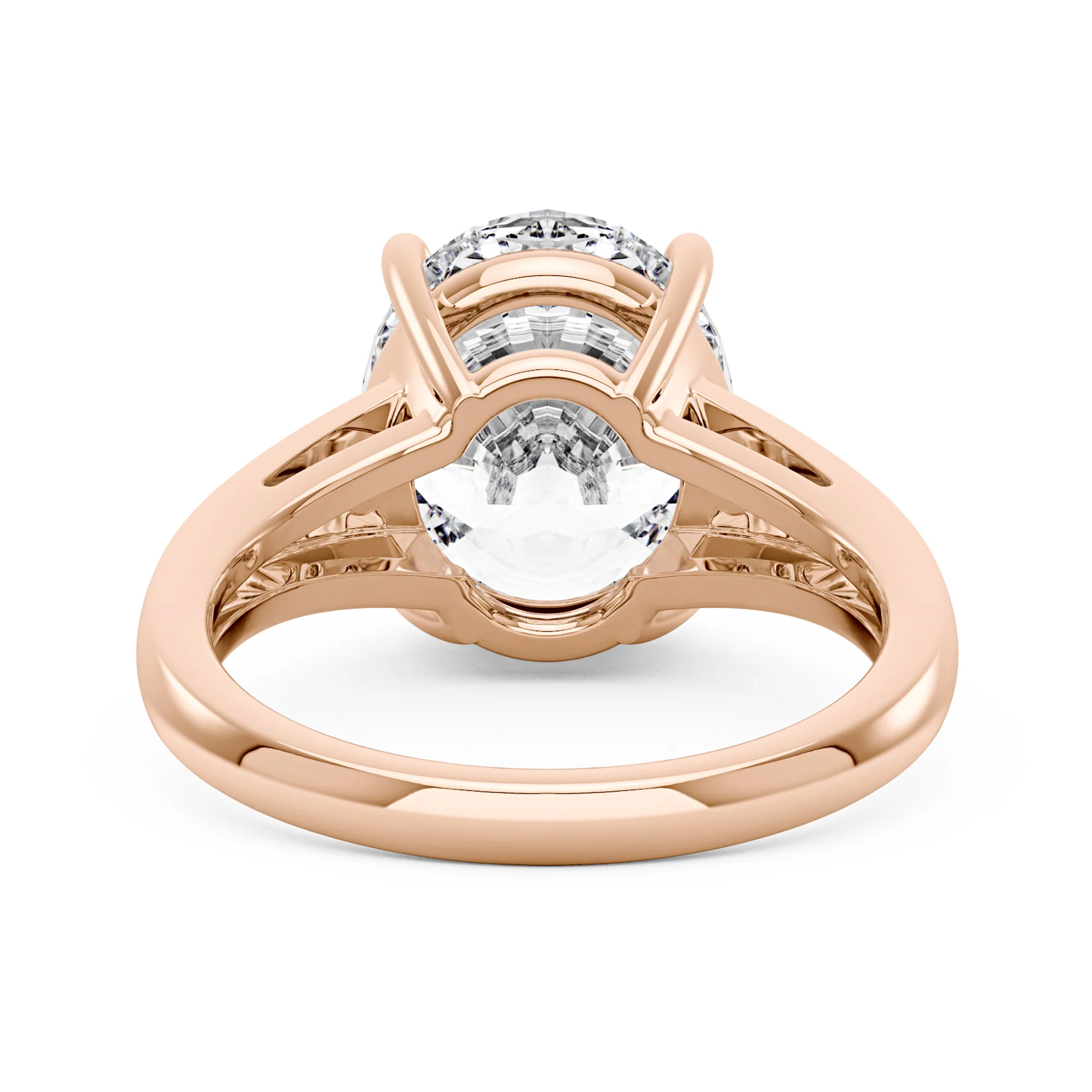 Oval Moissanite Side Accent Engagement Ring - Image 9