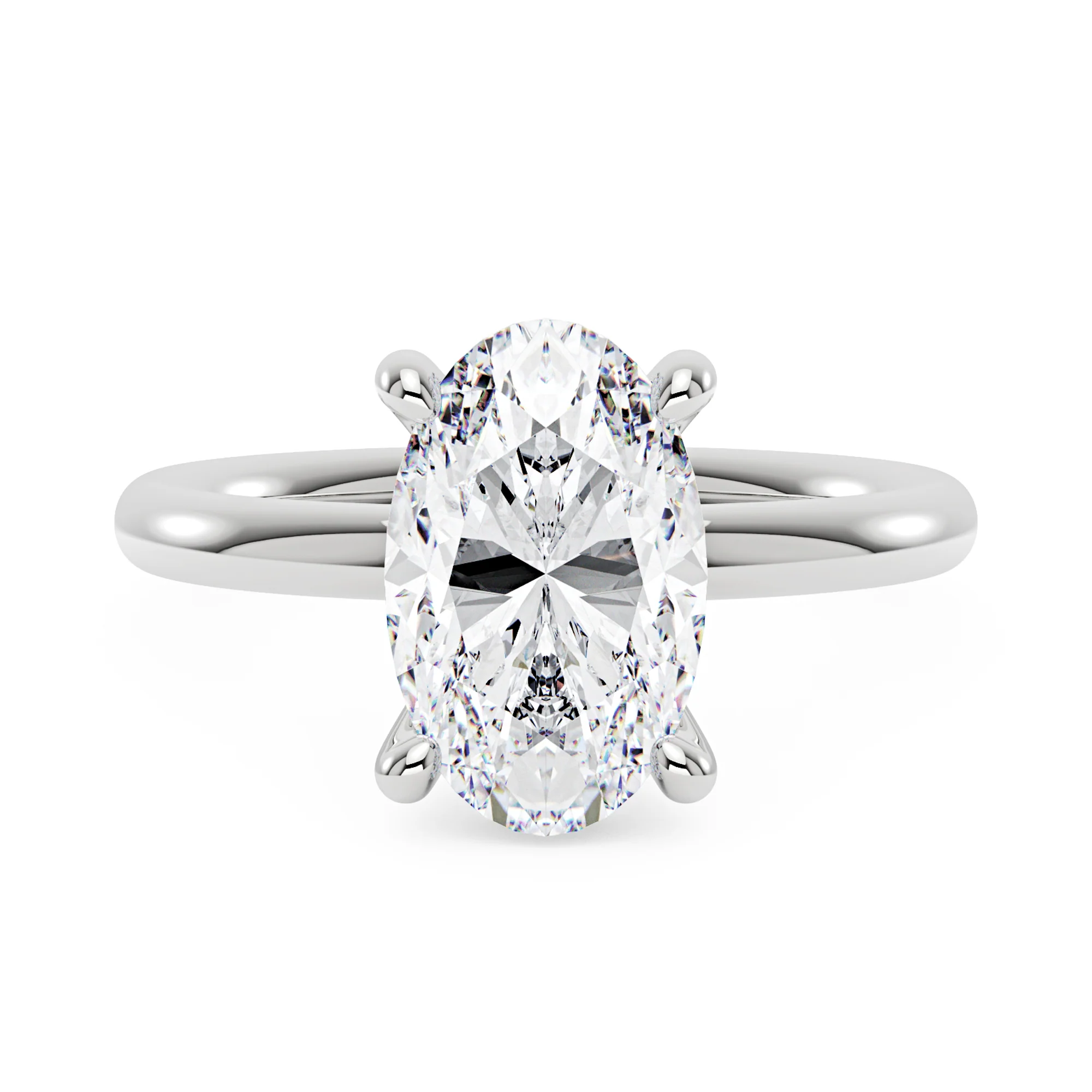 Oval Cut Moissanite Ring and Half Eternity Band Wedding Ring Set - Image 5