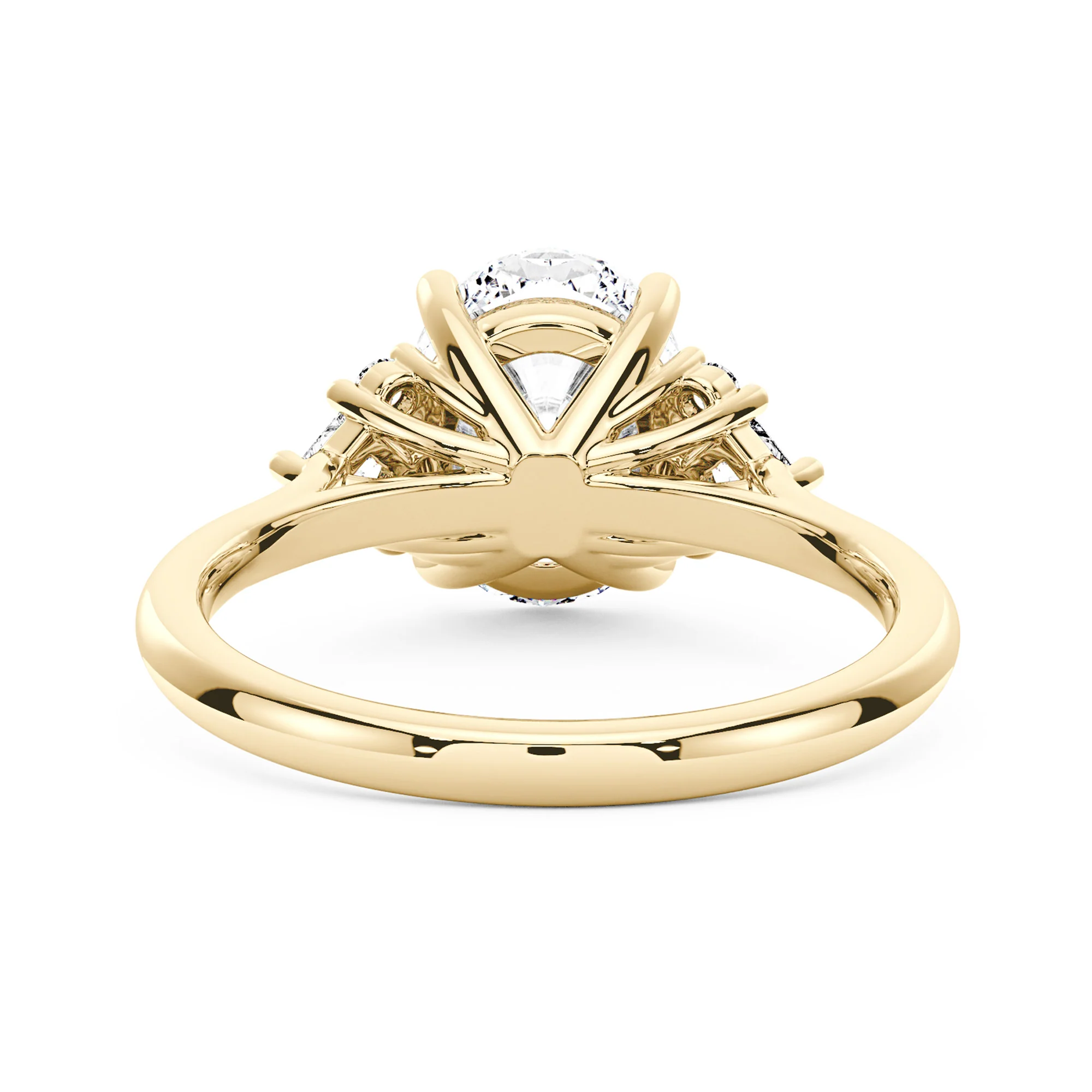 Oval Cut Moissanite Cluster Engagement Ring - Image 3