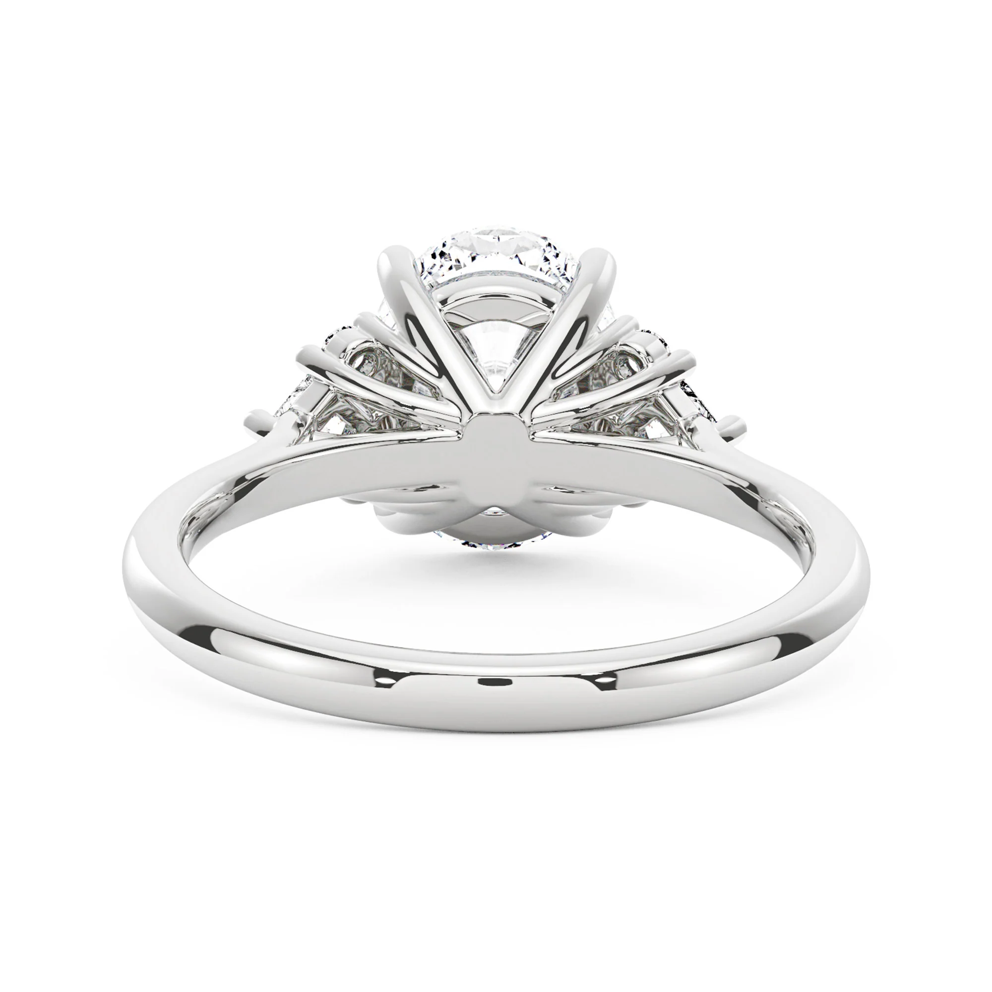 Oval Cut Moissanite Cluster Engagement Ring - Image 6