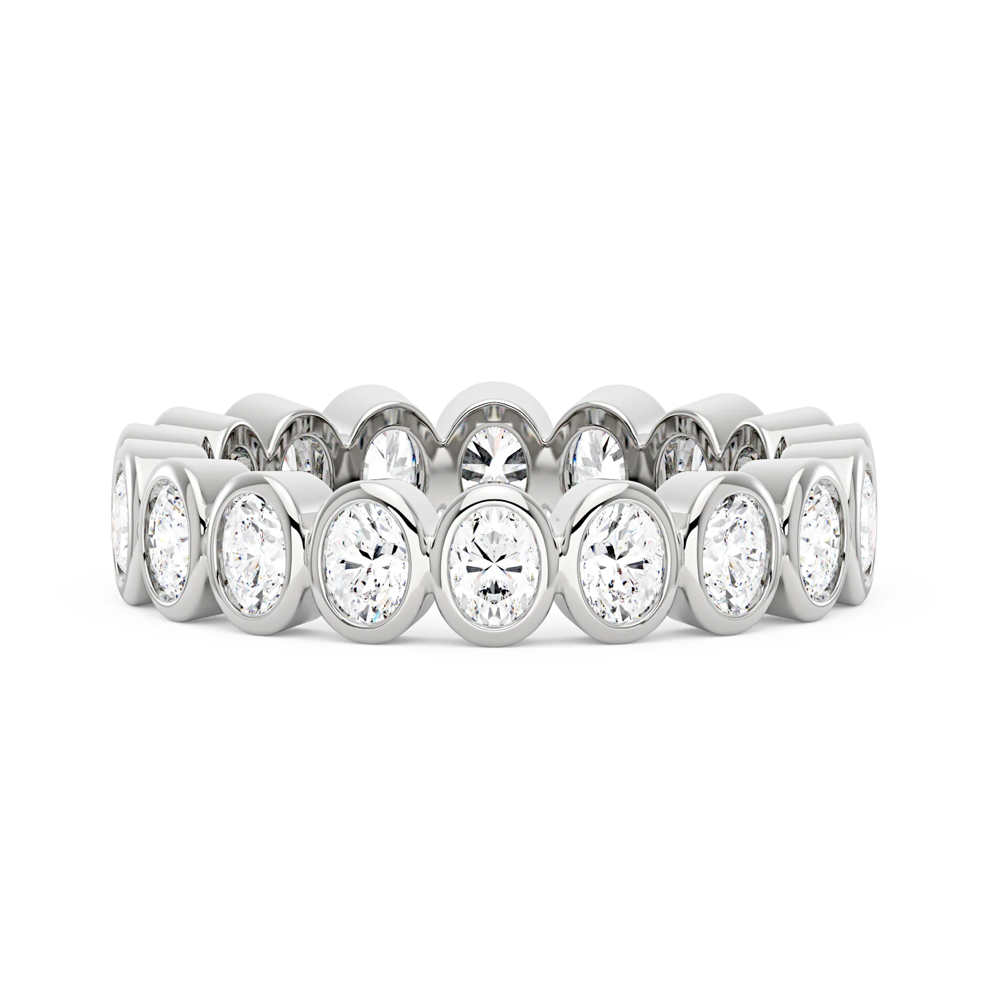 Oval Moissanite Bezel Eternity Band - Image 4