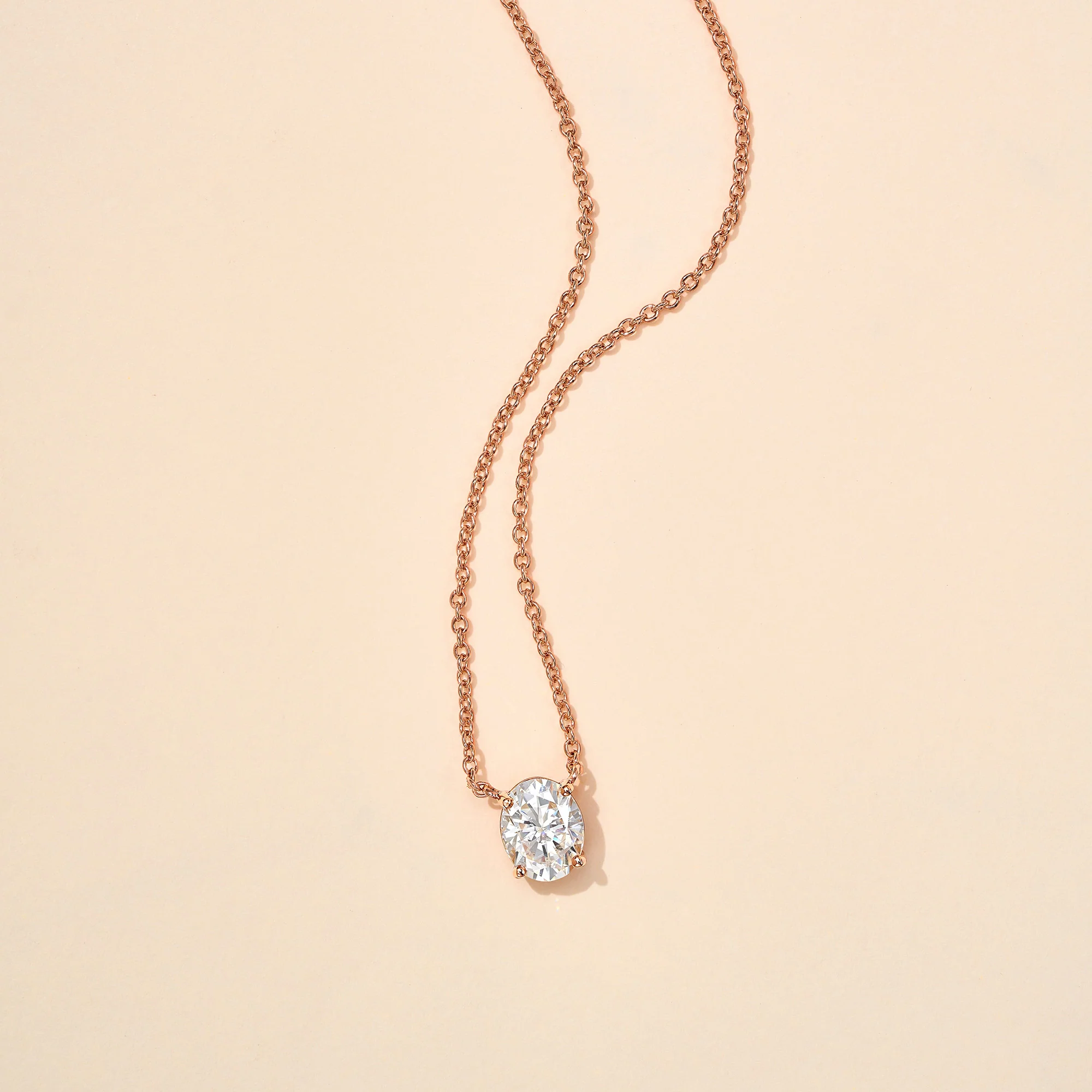 Oval Cut Moissanite Solitaire Pendant Necklace - Image 10