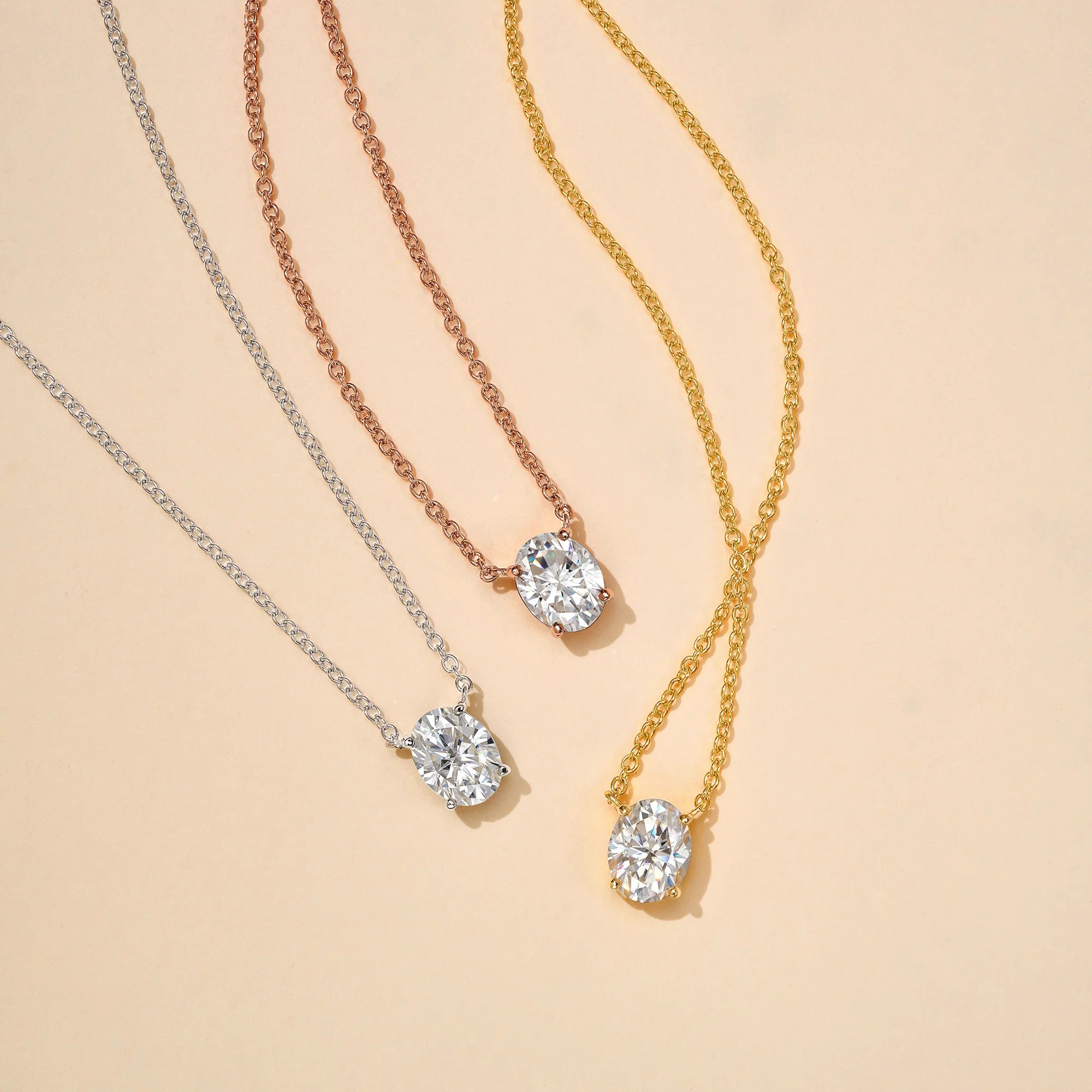 Oval Cut Moissanite Solitaire Pendant Necklace - Image 7