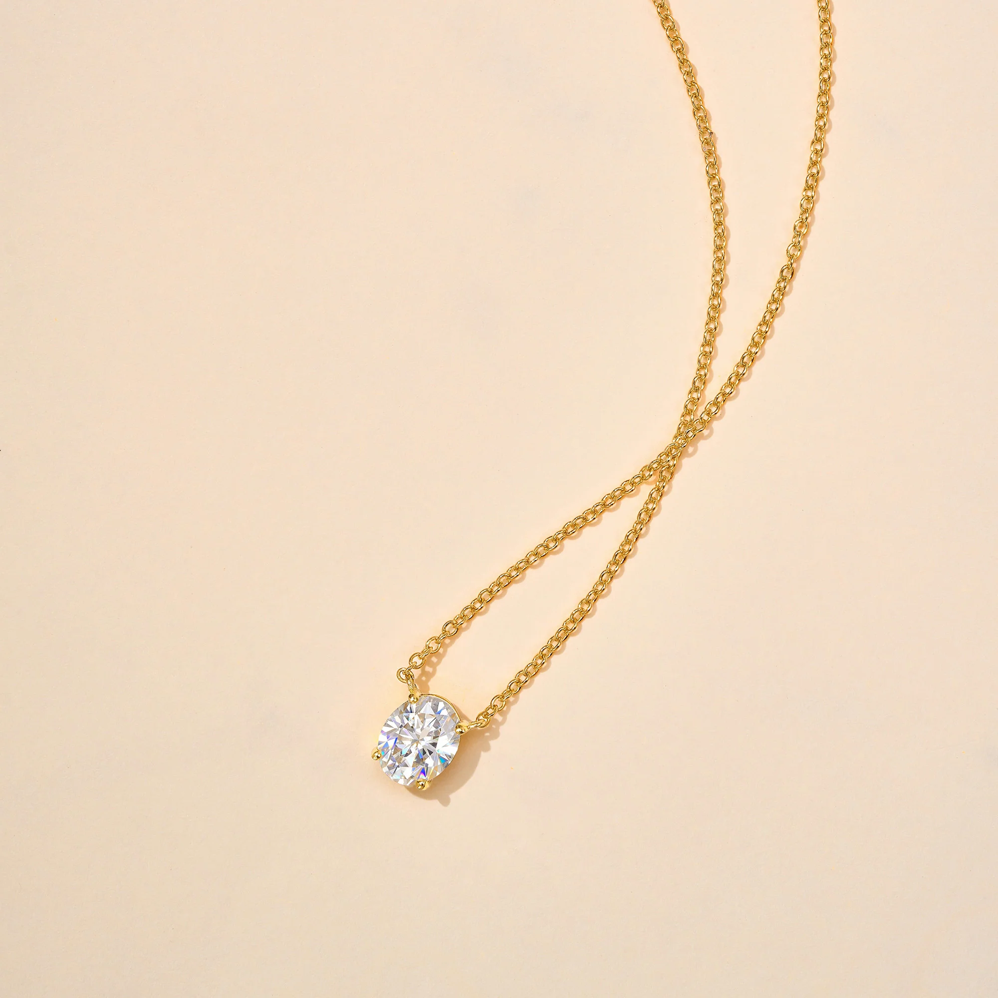 Oval Cut Moissanite Solitaire Pendant Necklace - Image 9
